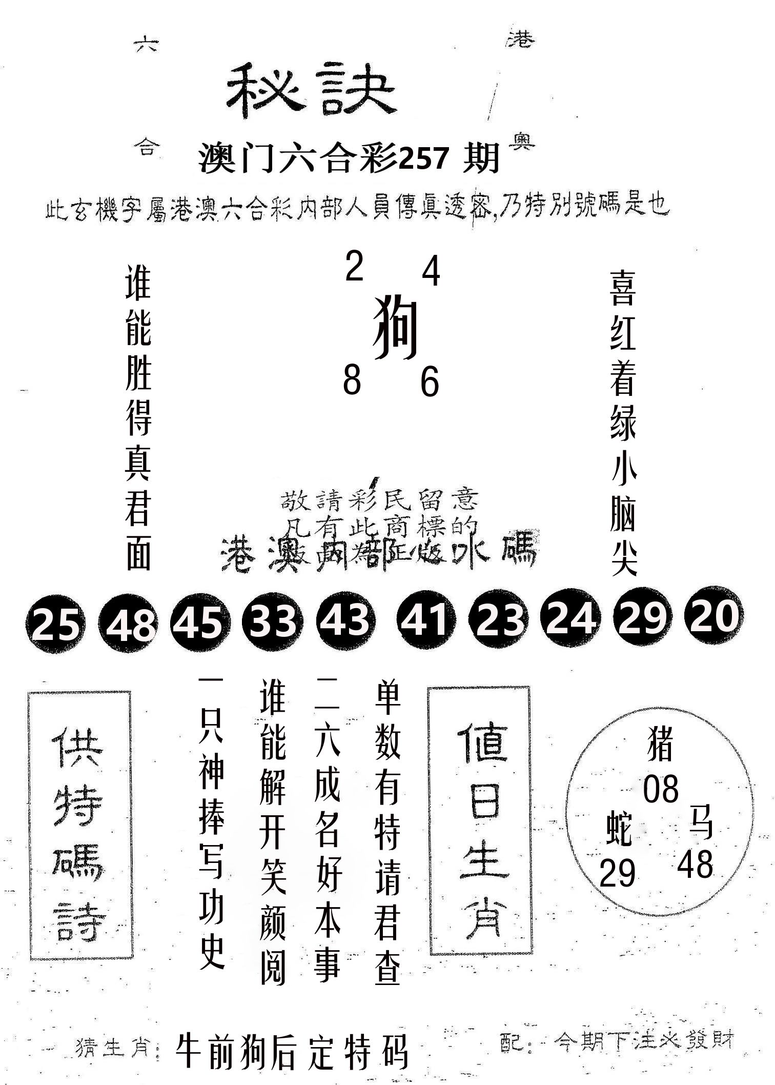 秘决 第257期