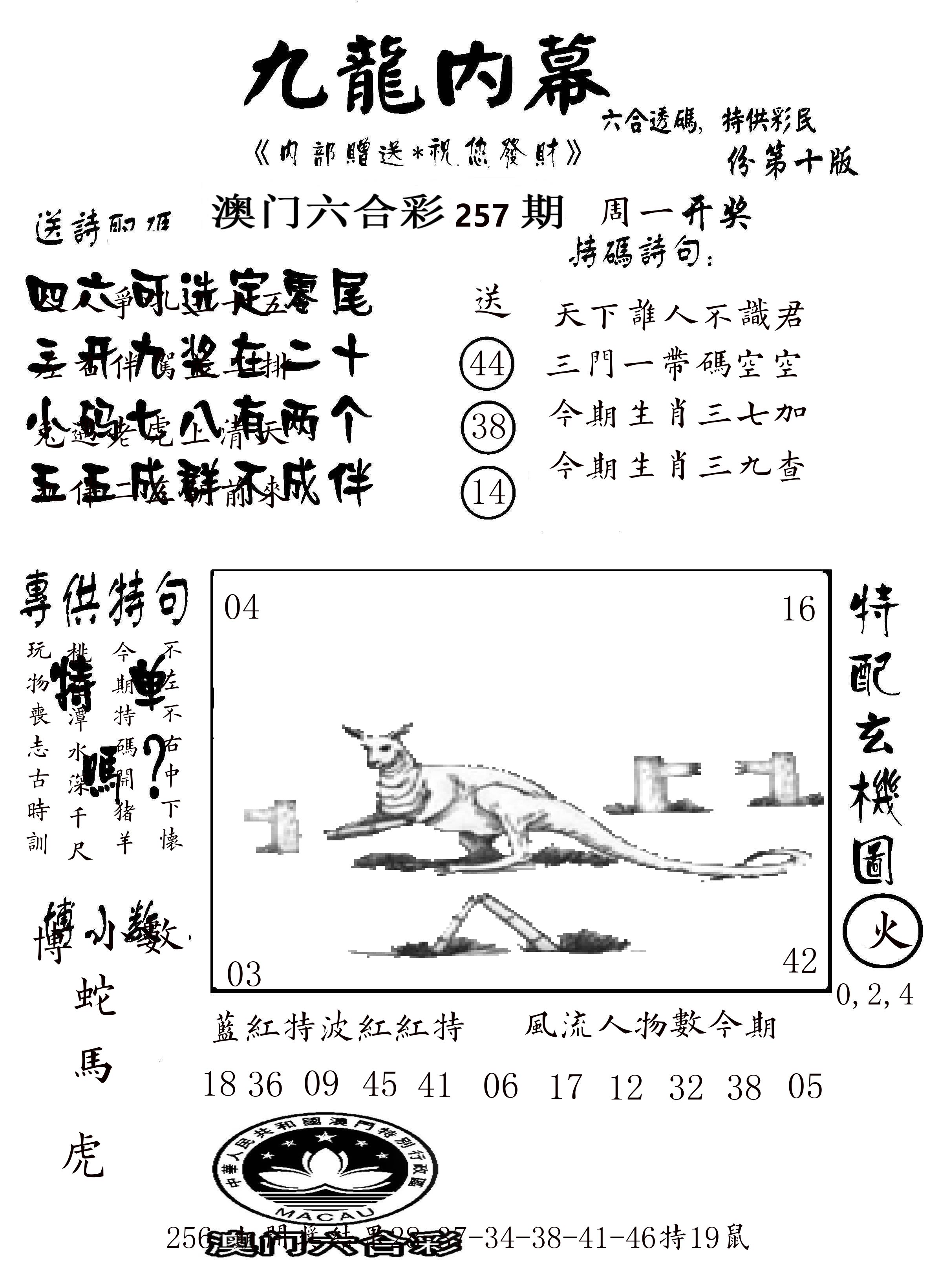 澳门传真2 第257期