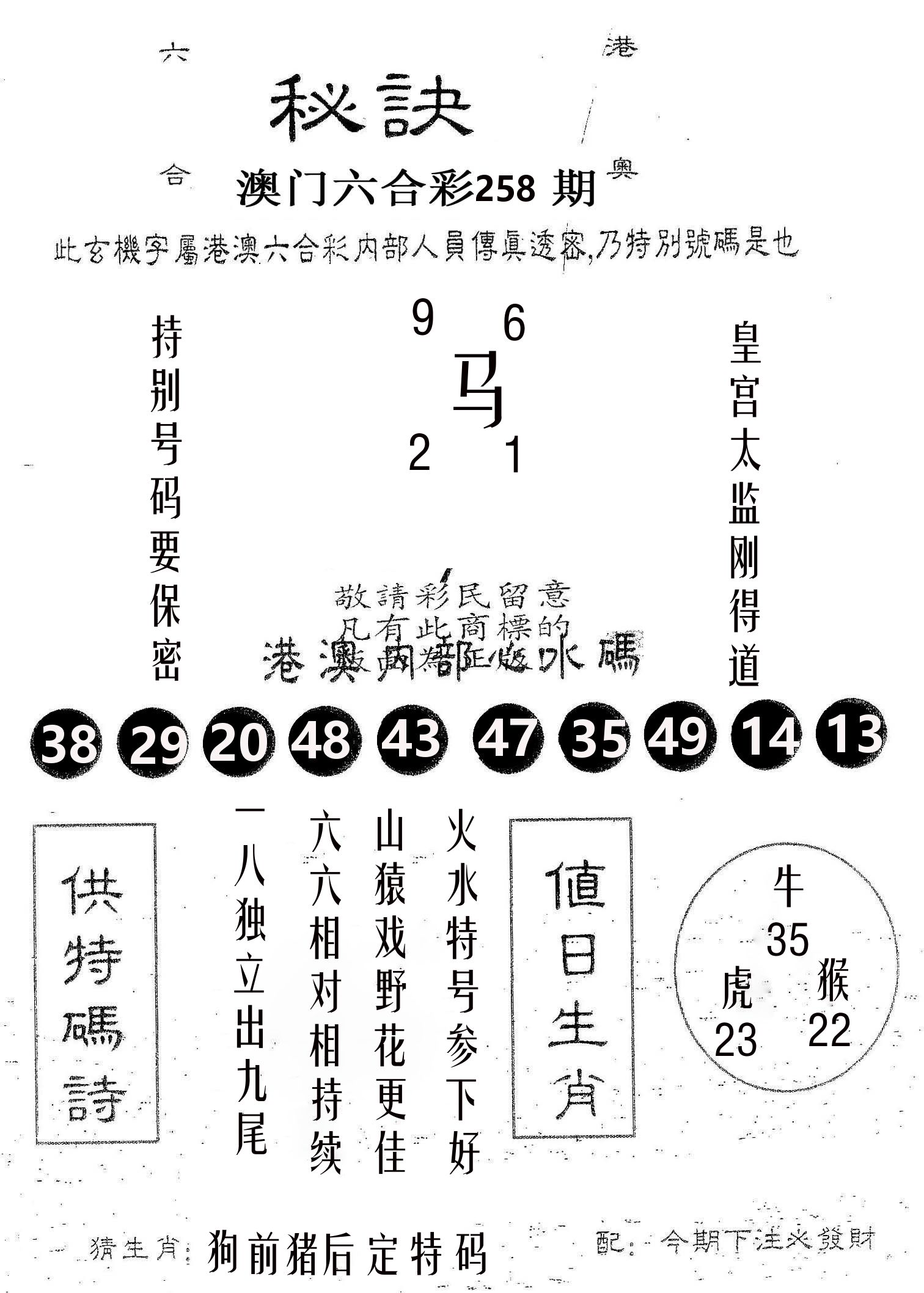 秘决 第258期