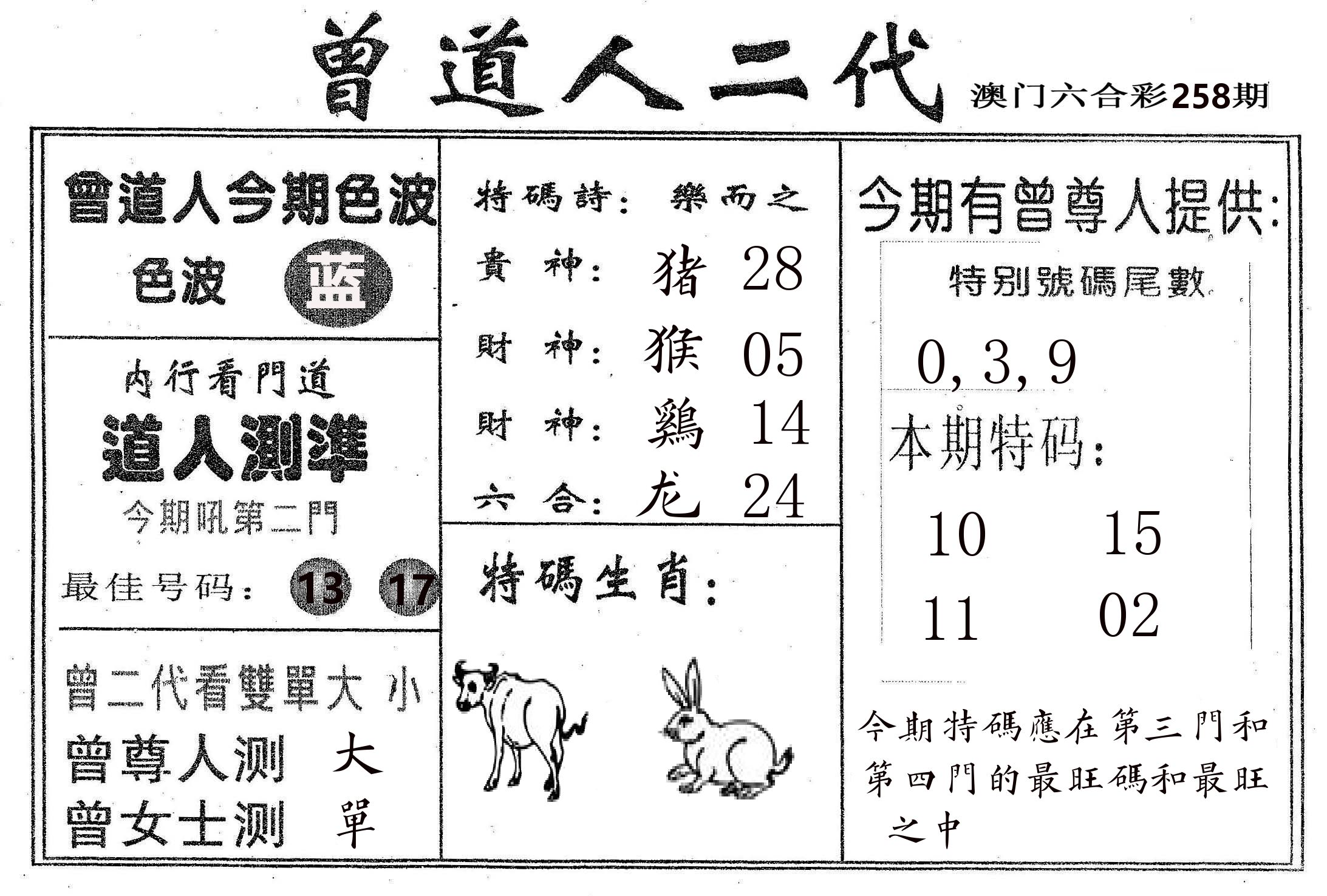 曾二代 第258期