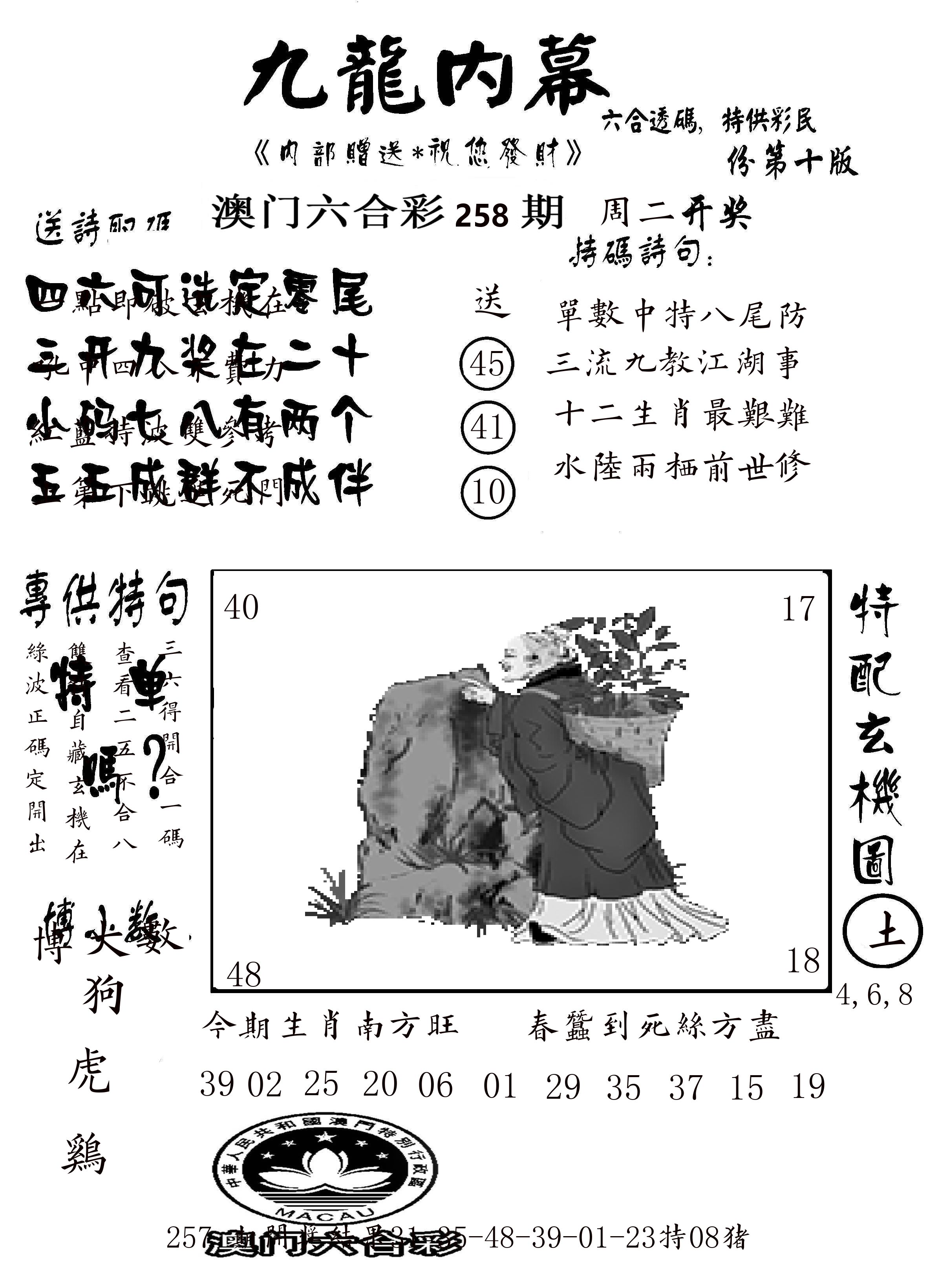 澳门传真2 第258期