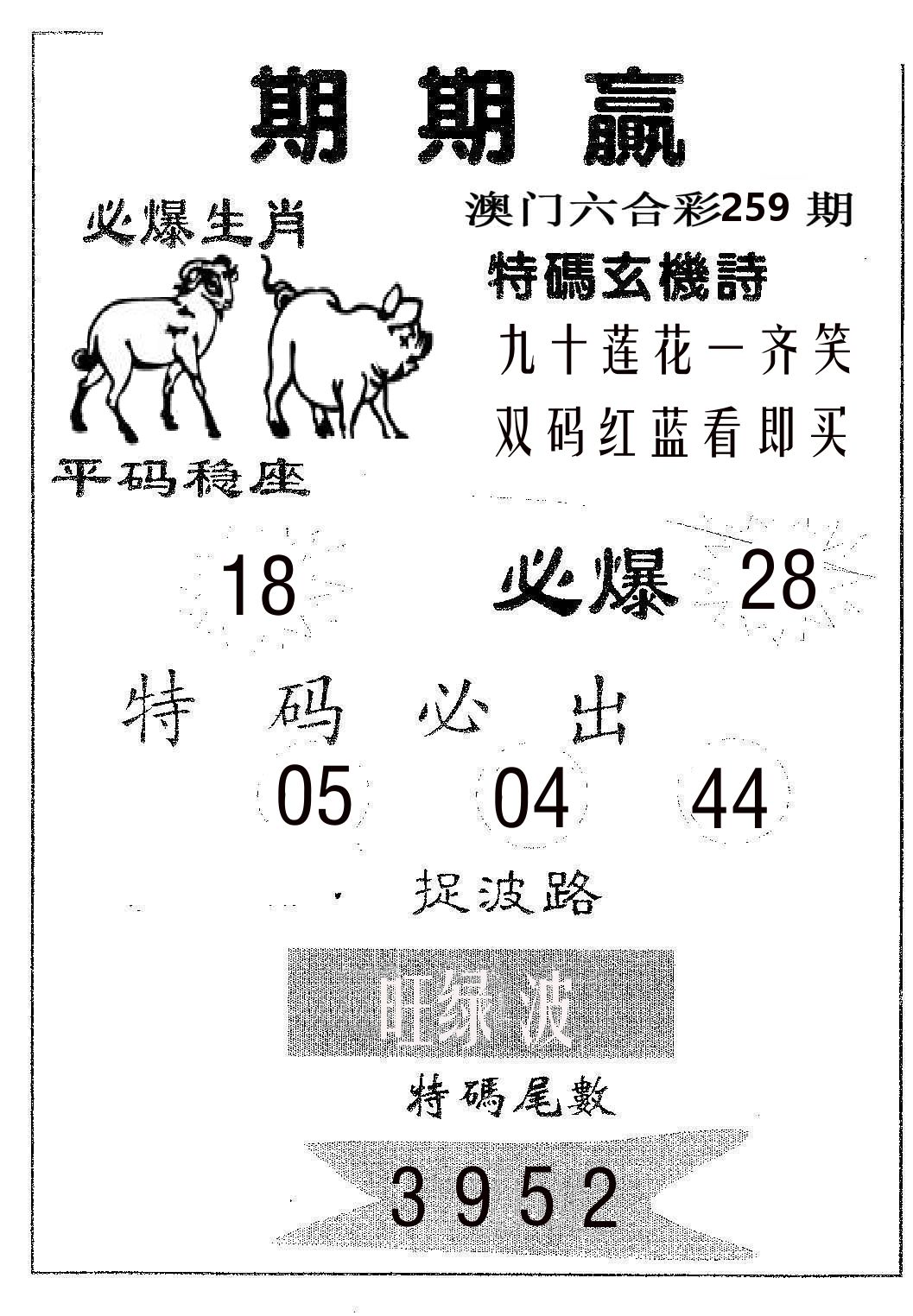 期期赢 第259期