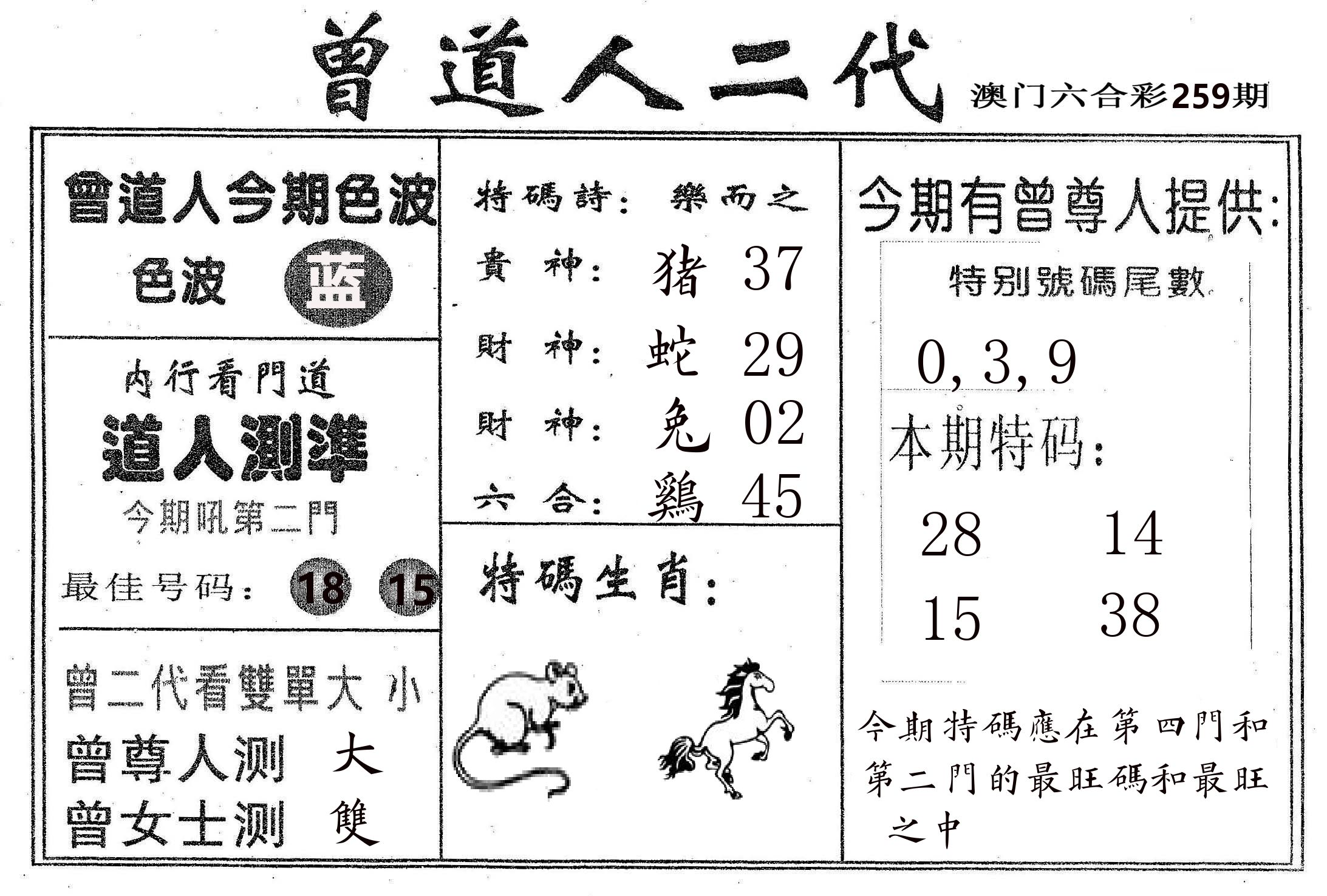 曾二代 第259期