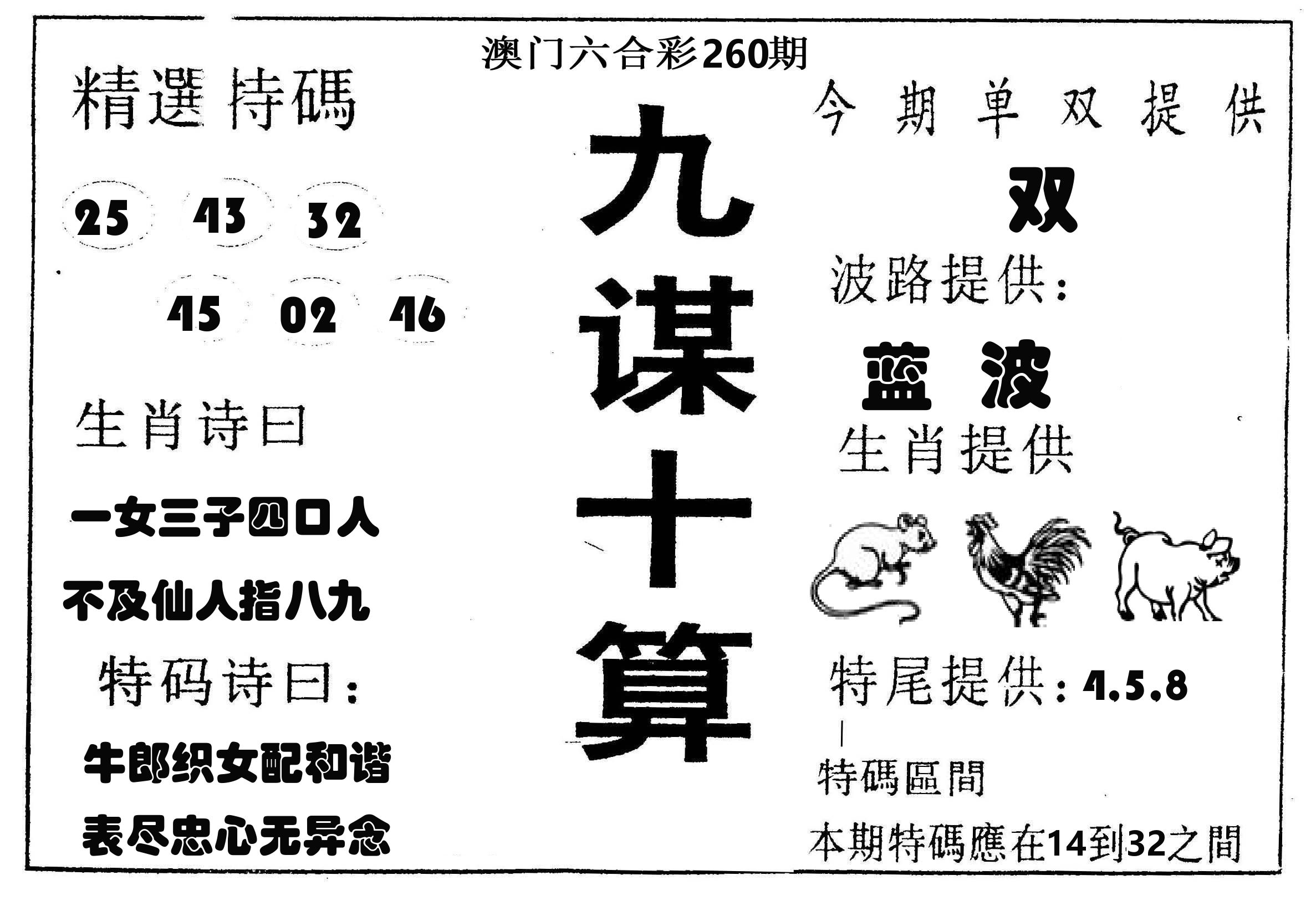 九谋十算 第260期