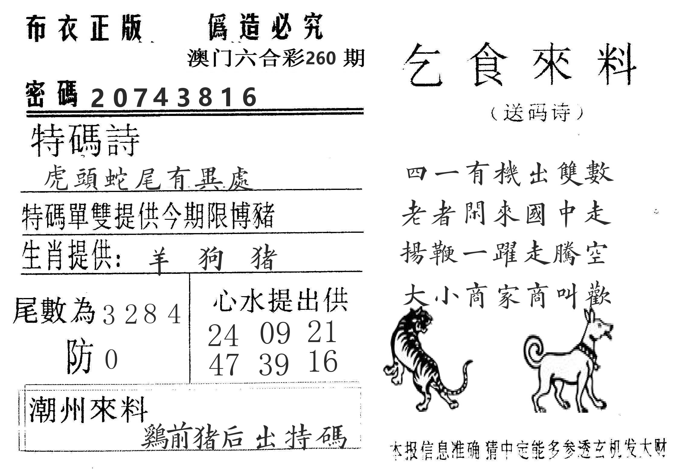 千禧码王 第260期