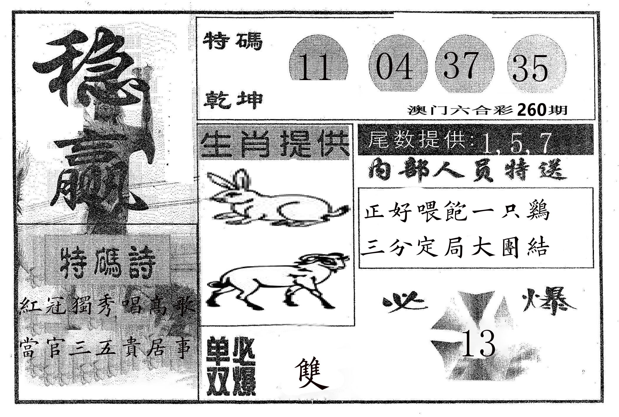 稳赢 第260期