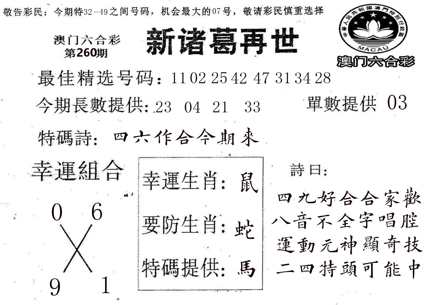 新诸葛 第260期