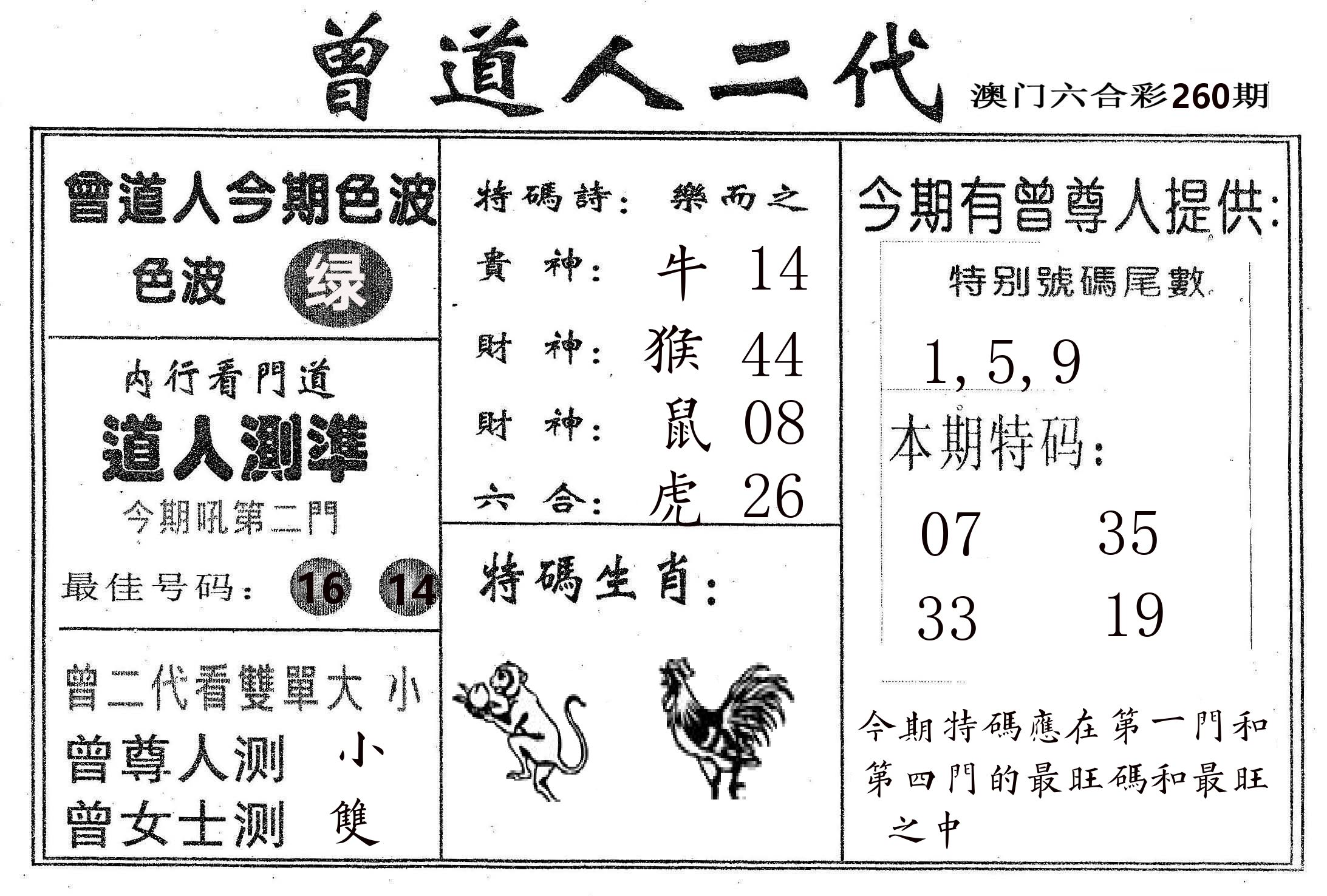 曾二代 第260期
