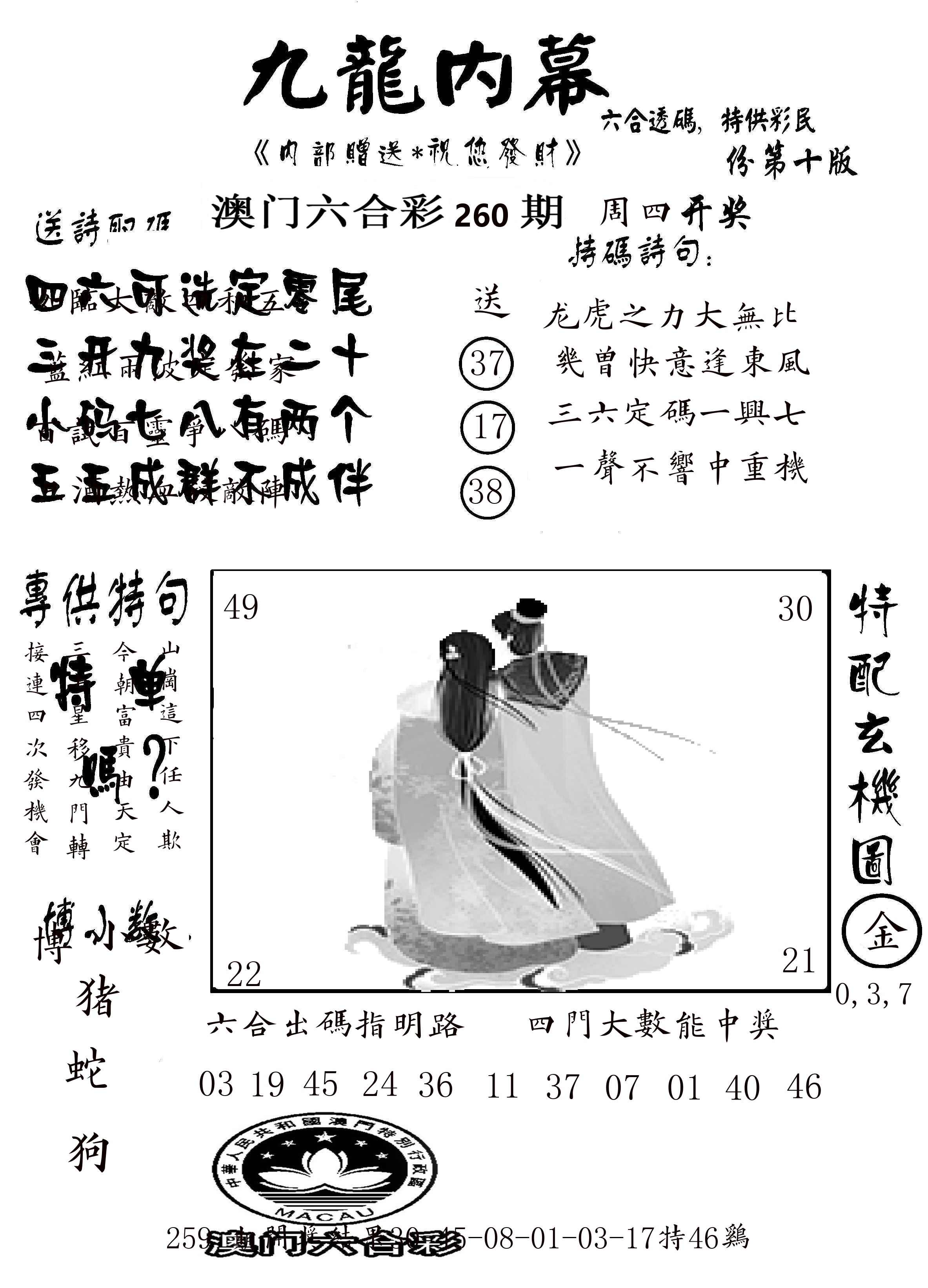 澳门传真2 第260期