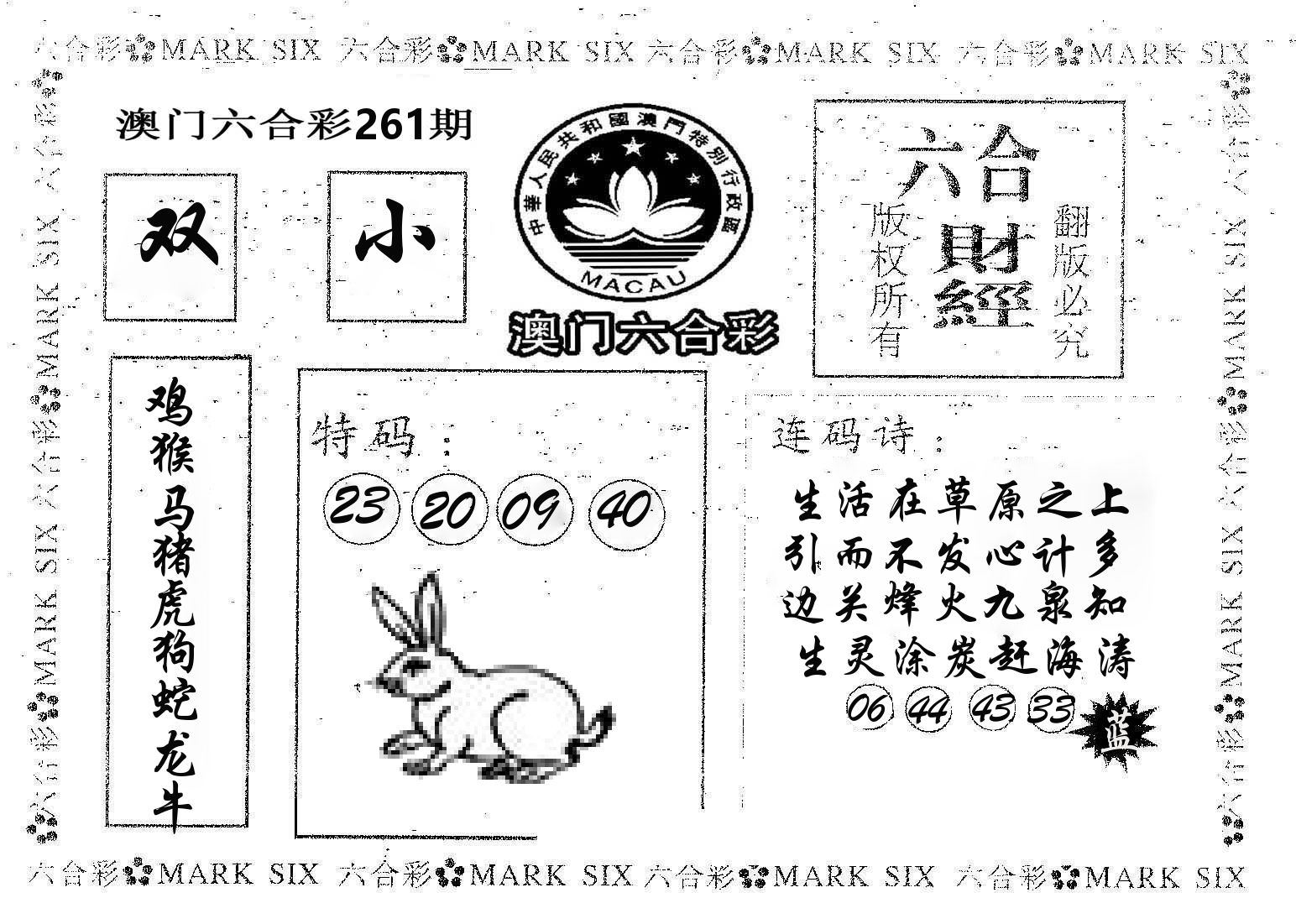 六合财经 第261期
