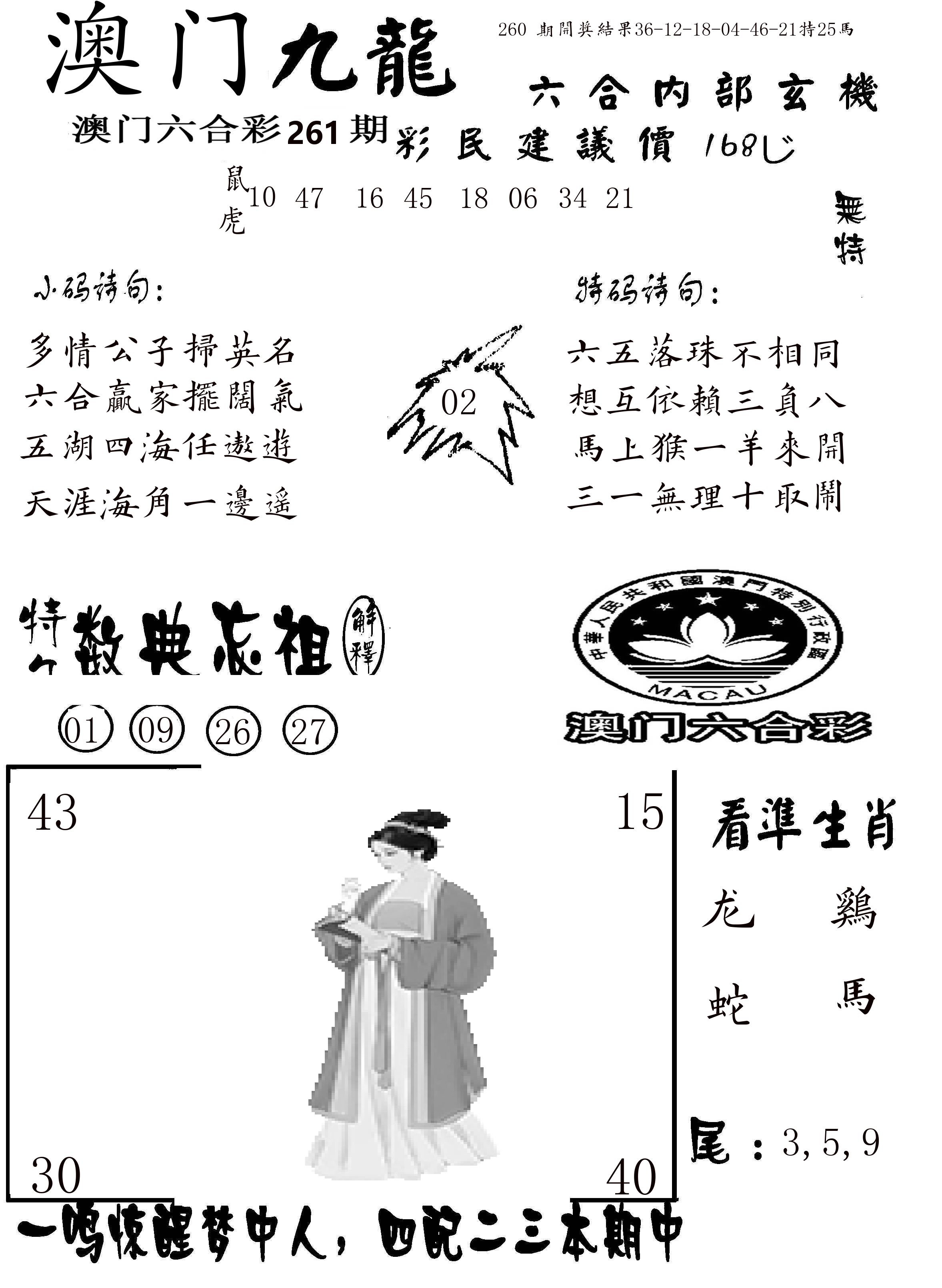 澳门传真1 第261期
