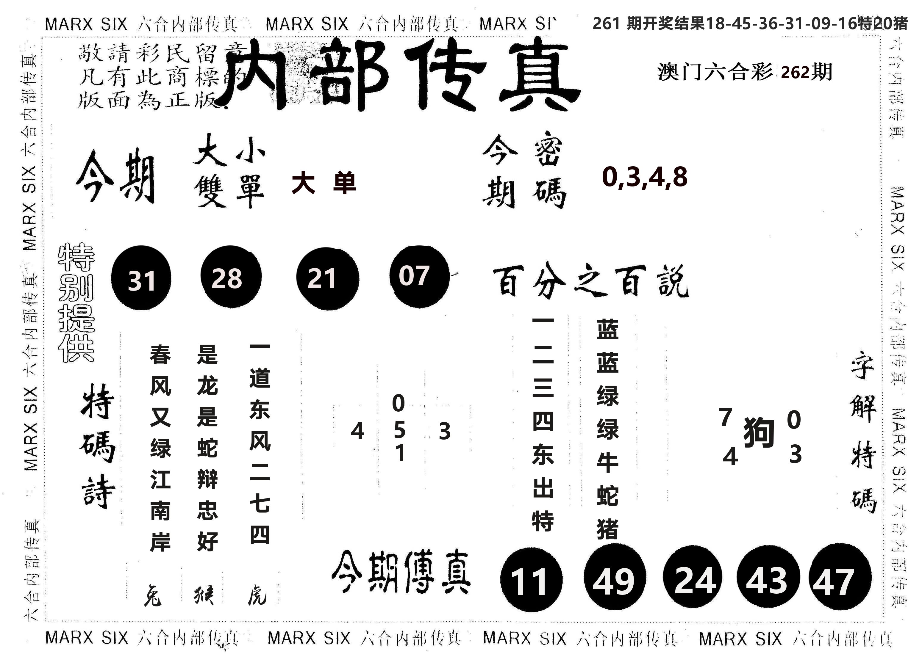 另版内部传真 第262期
