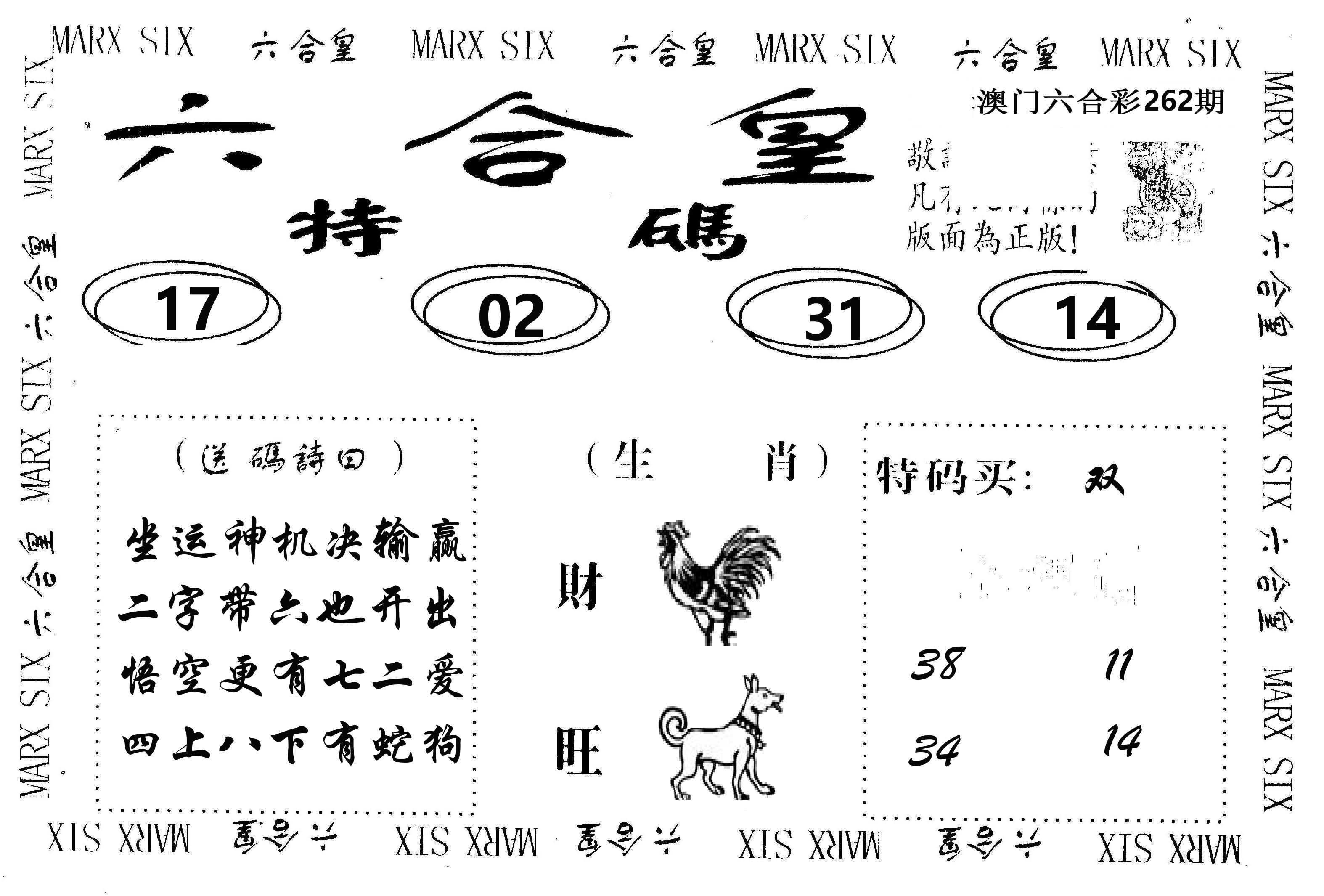 六合皇 第262期