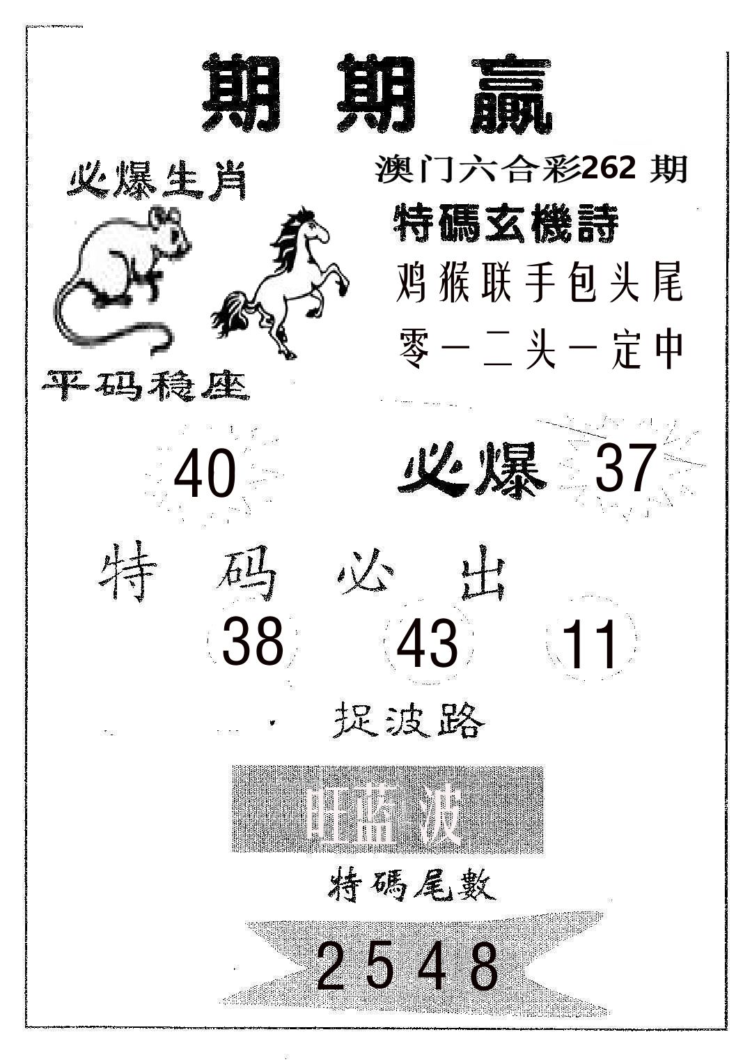 期期赢 第262期