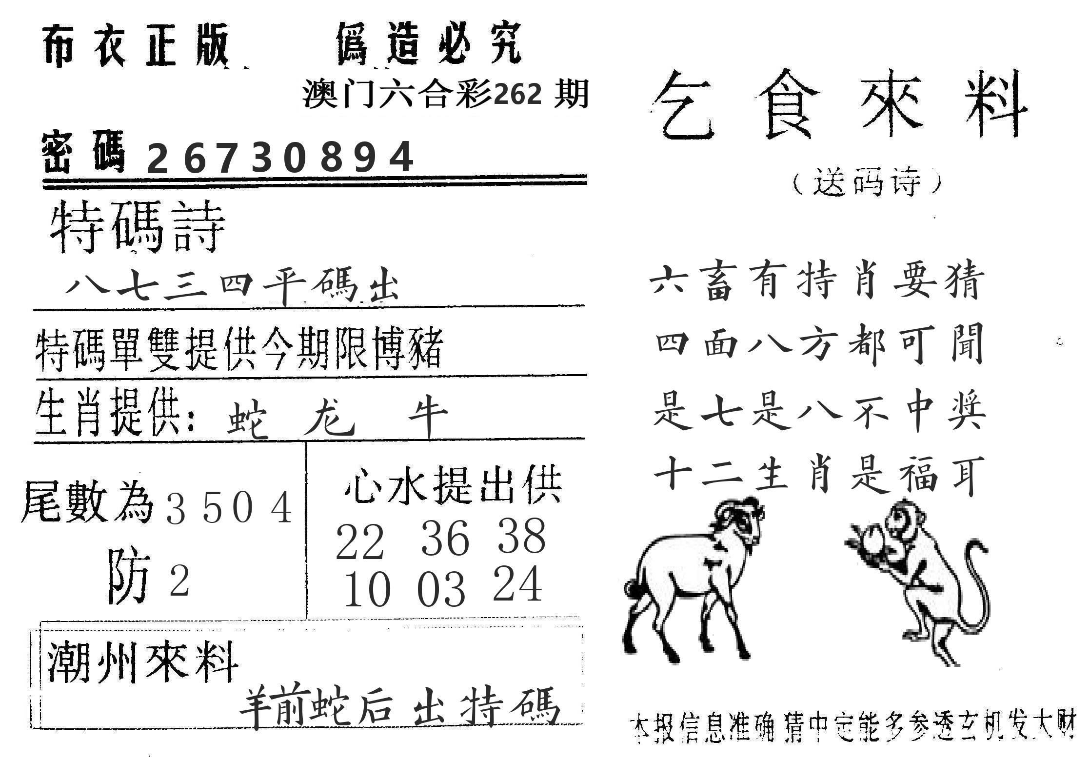 千禧码王 第262期