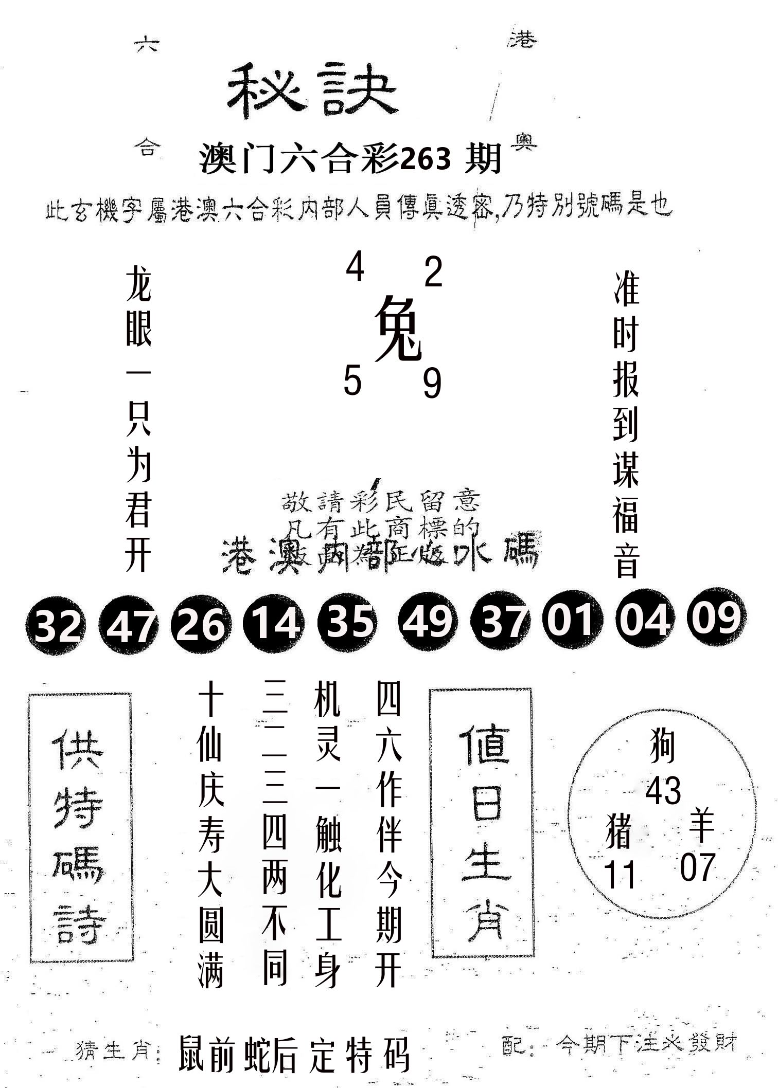 秘决 第263期
