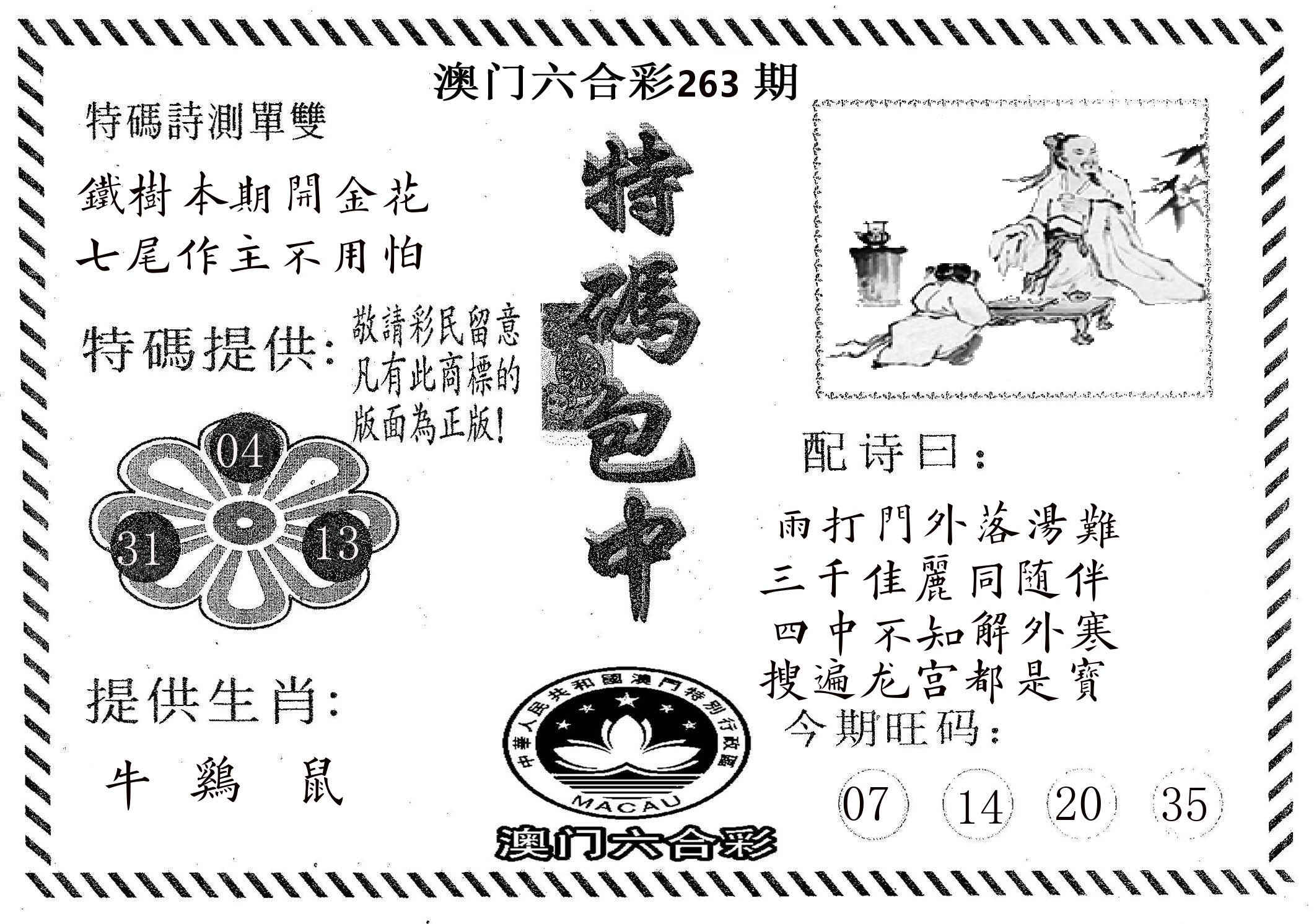 特码包中 第263期