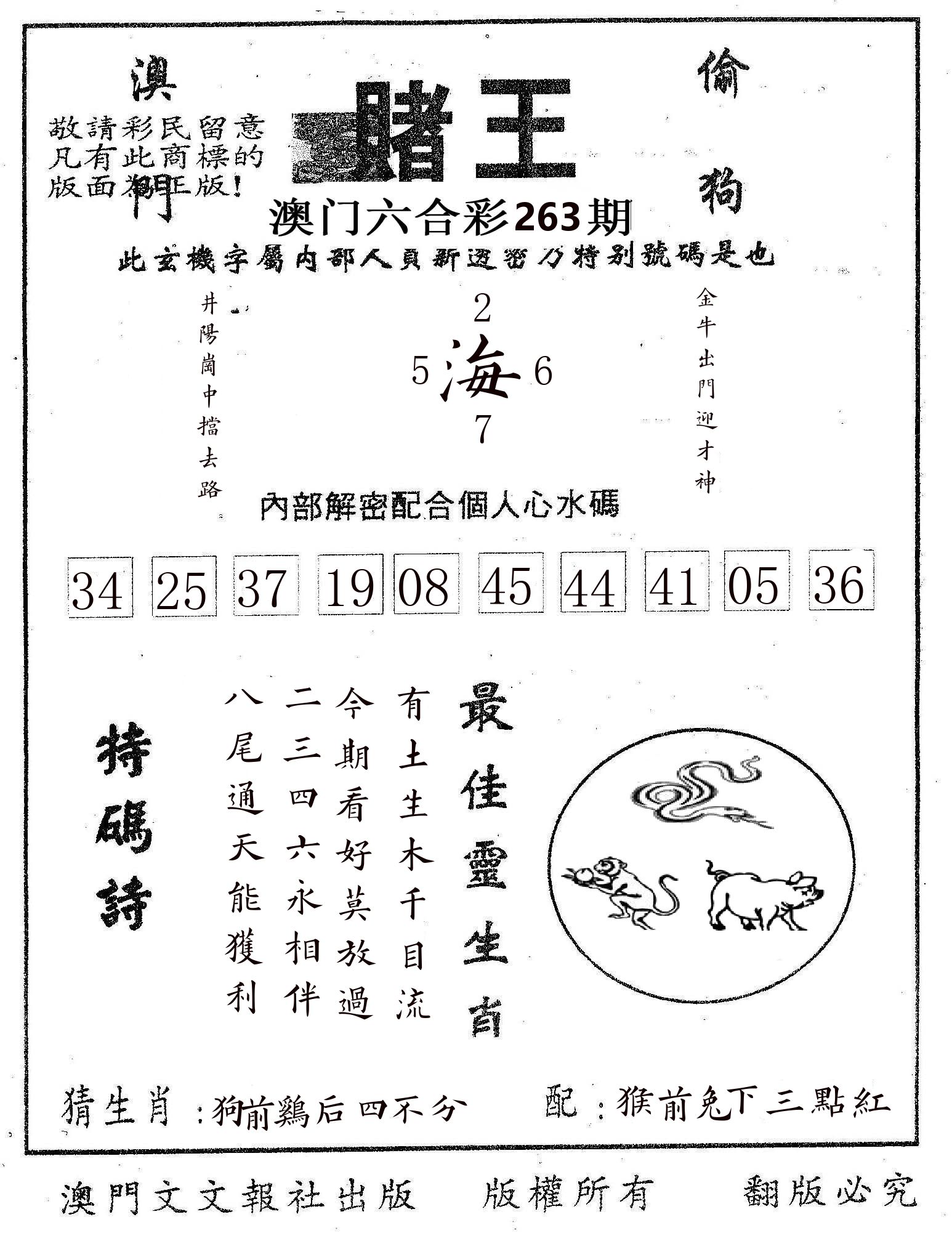 赌王 第263期