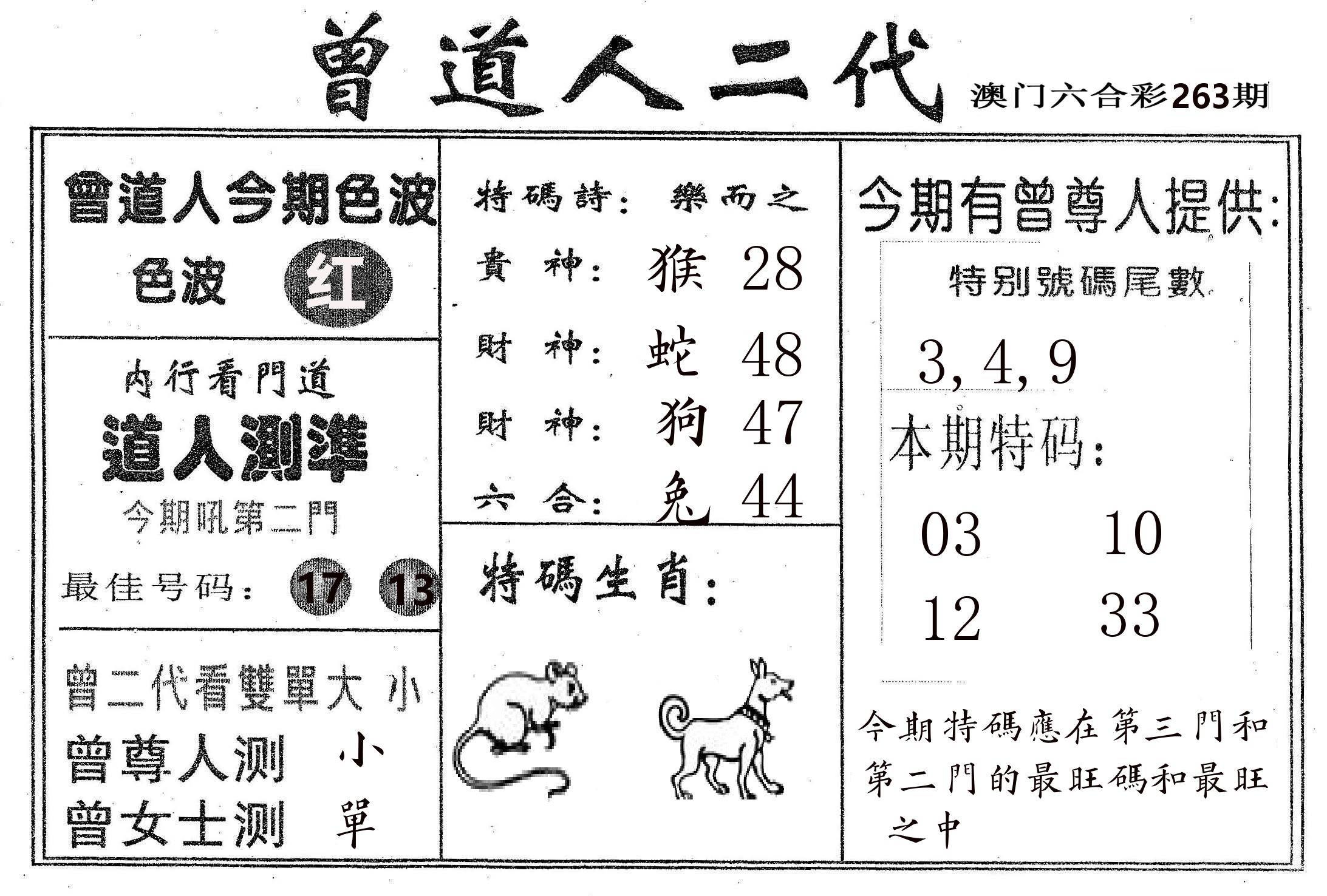曾二代 第263期