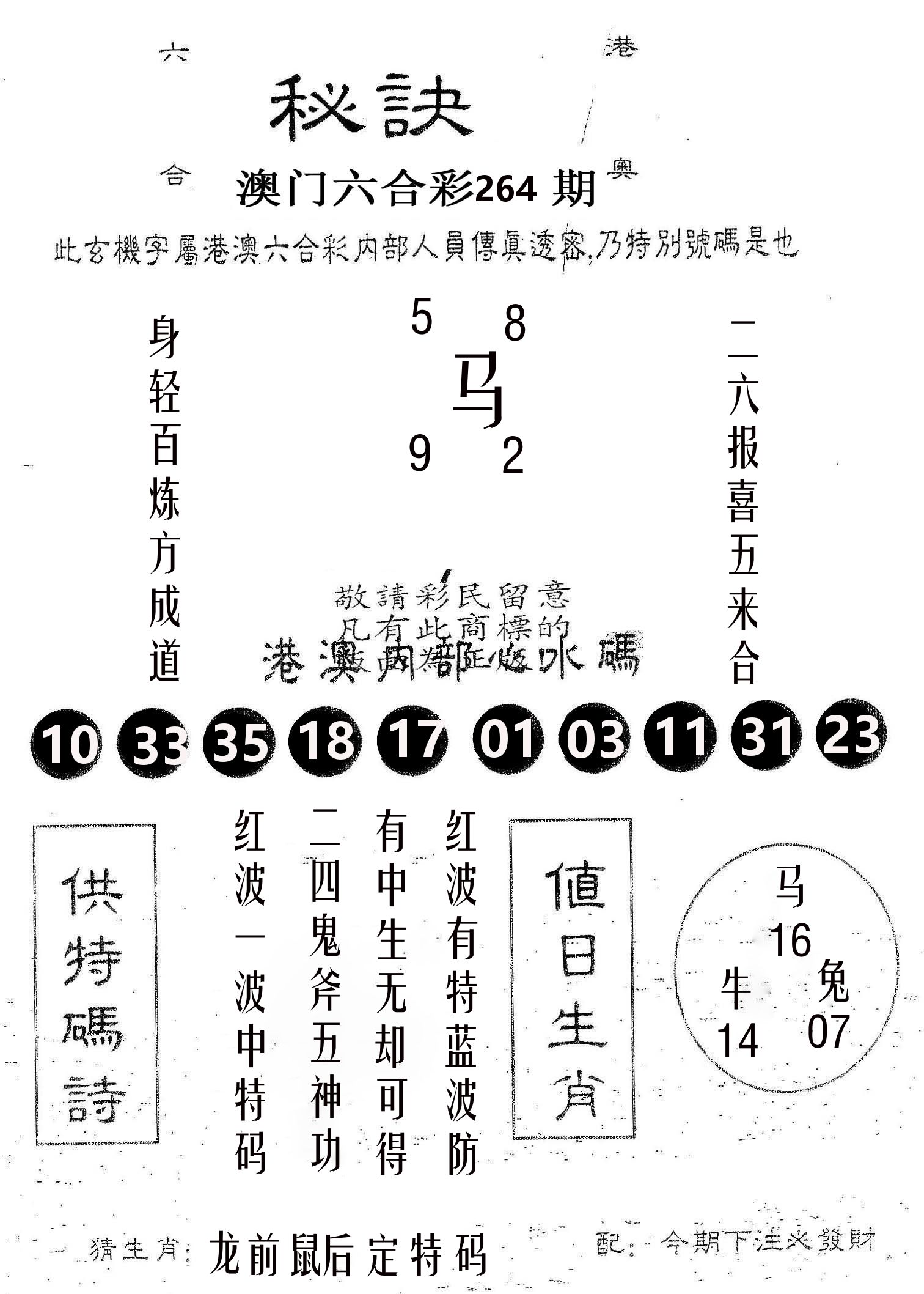 秘决 第264期