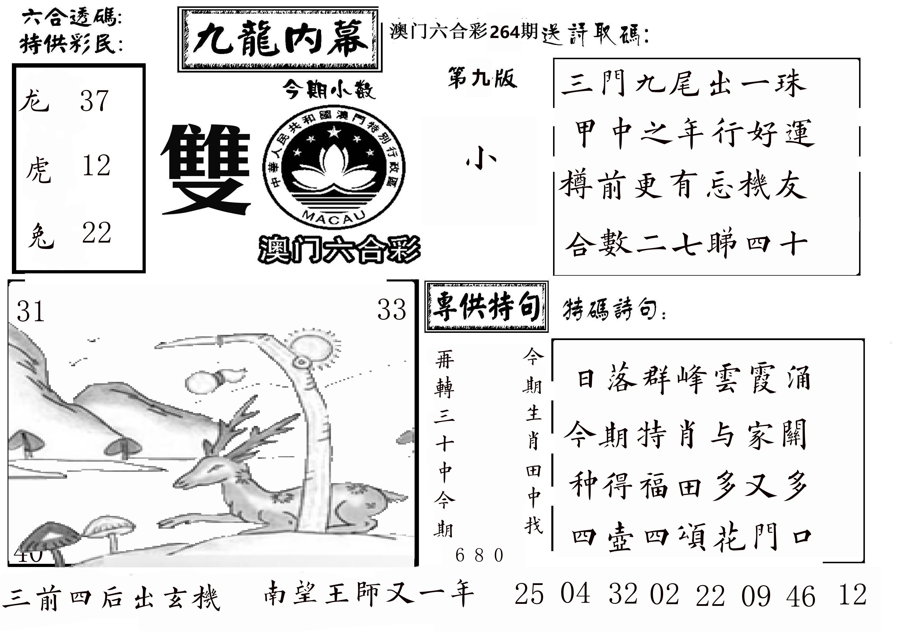 澳门传真3 第264期