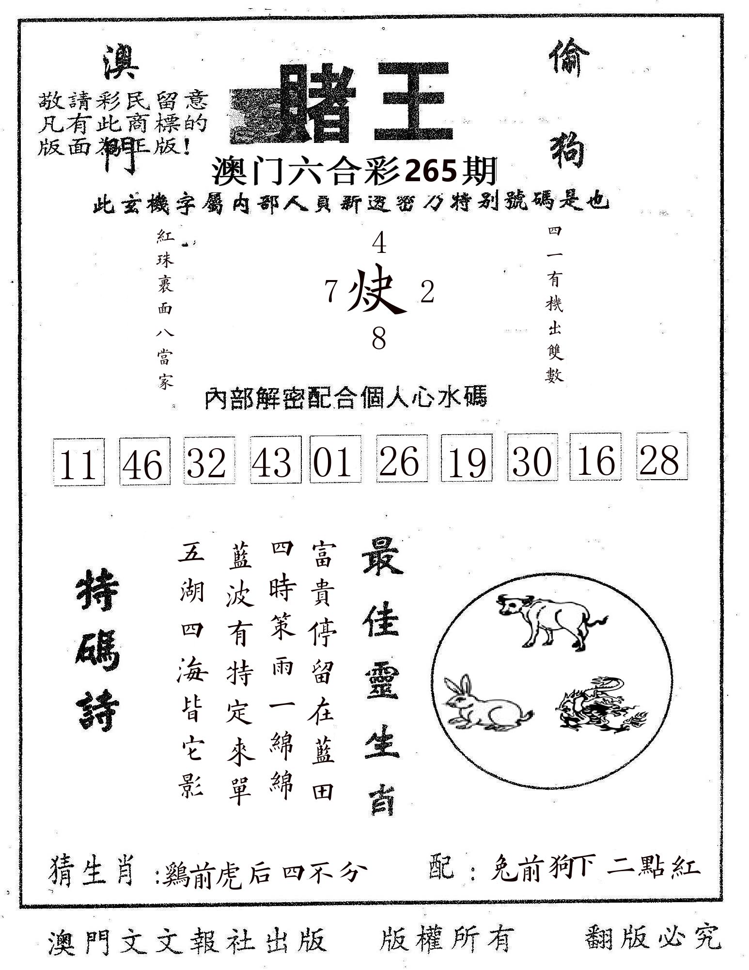 赌王 第265期