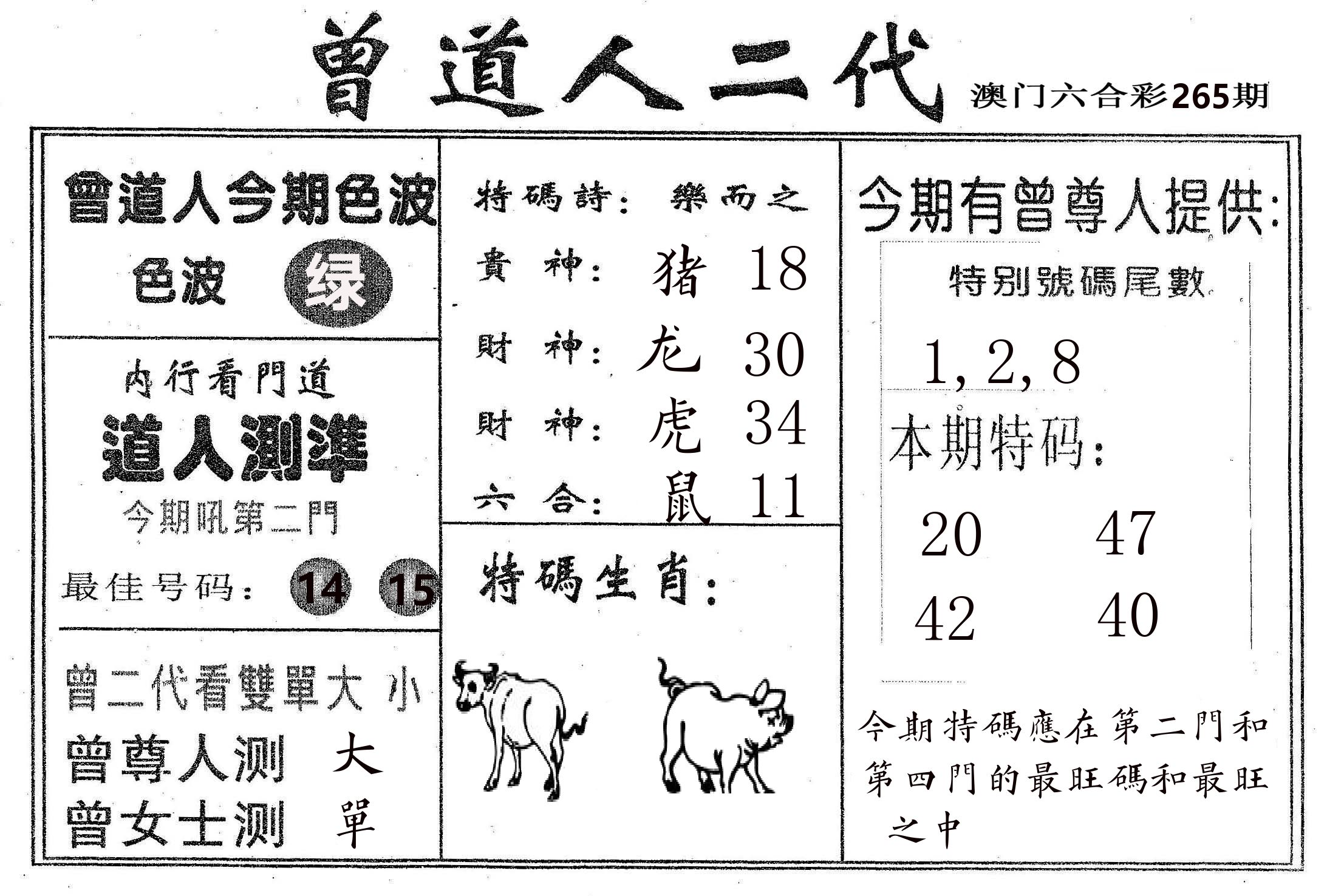 曾二代 第265期