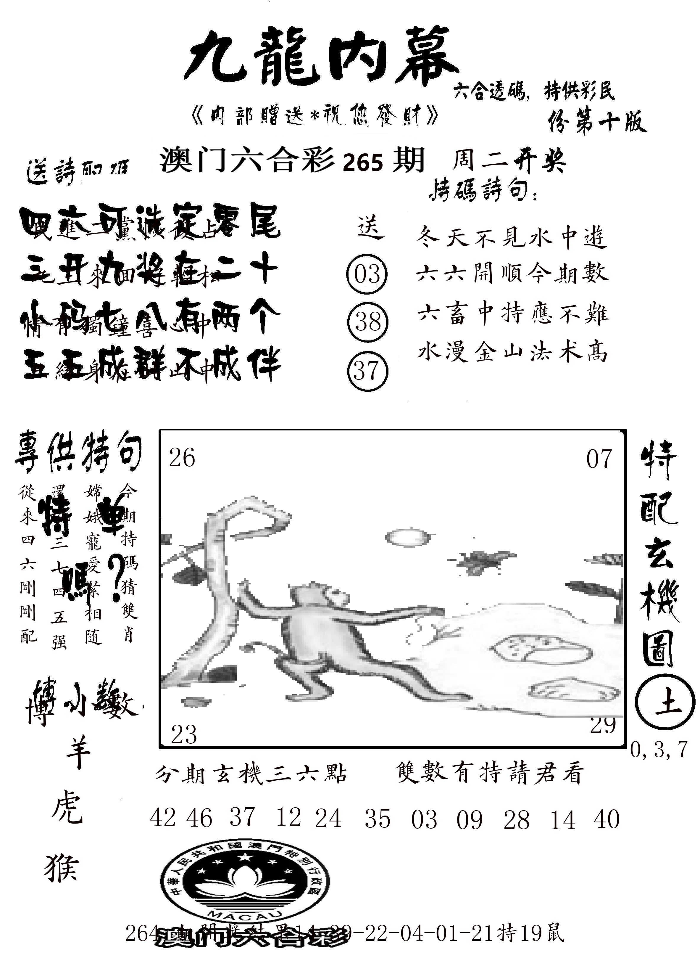 澳门传真2 第265期