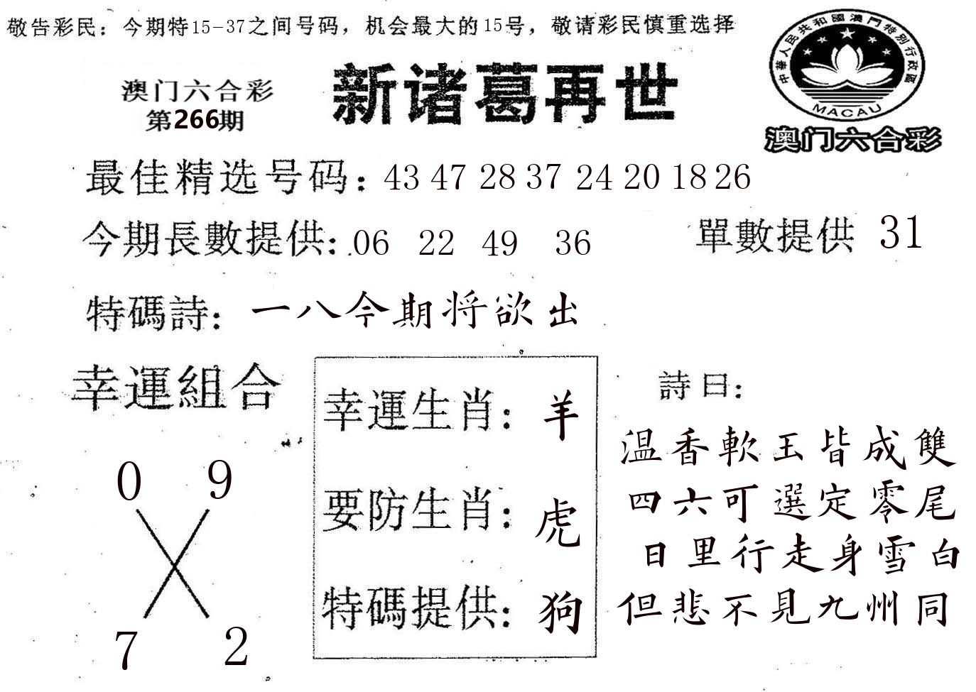 新诸葛 第266期