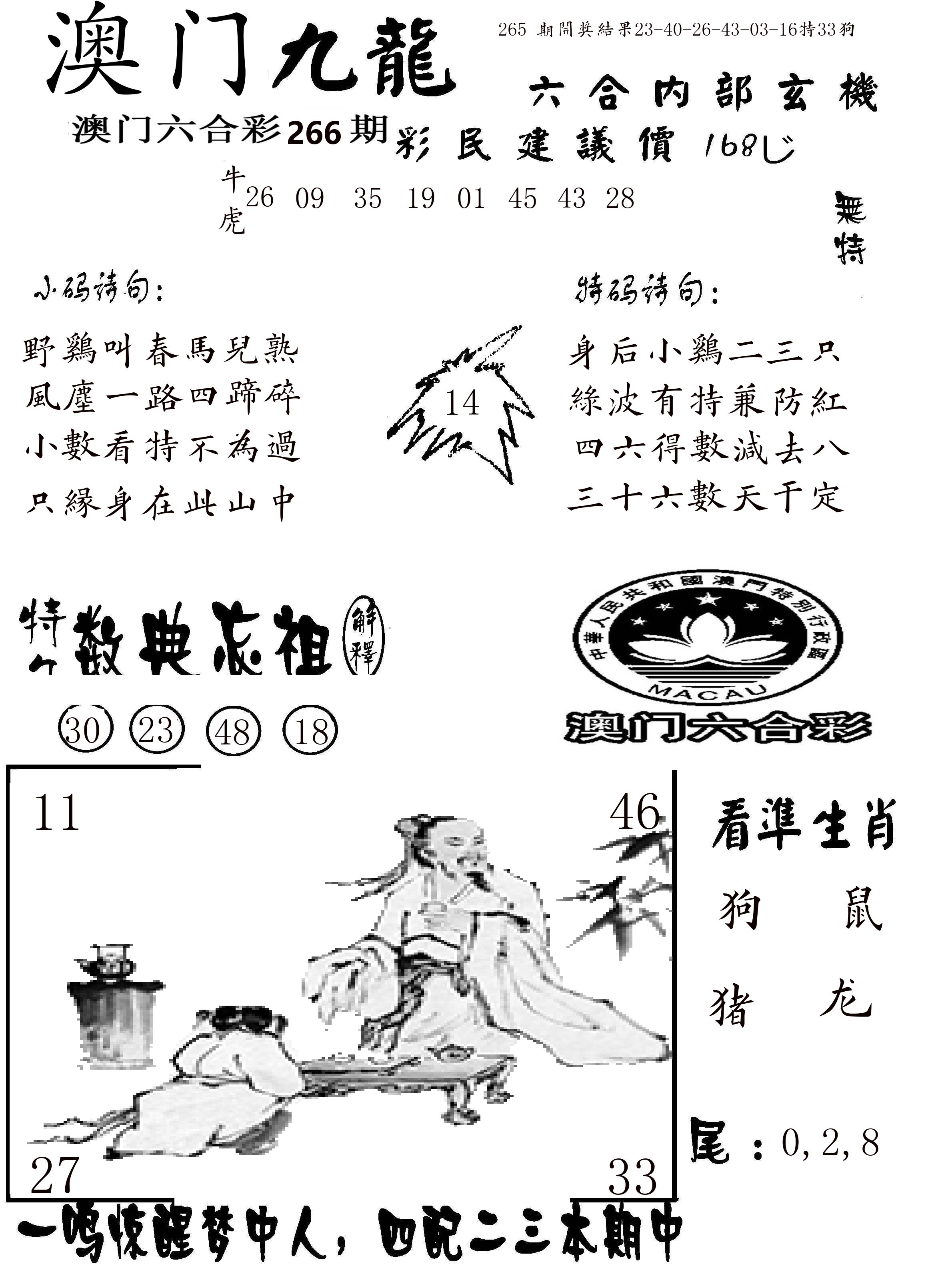 澳门传真1 第266期