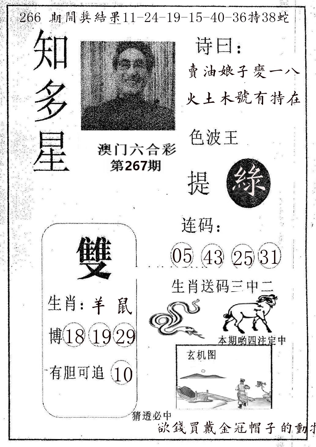 知多星 第267期