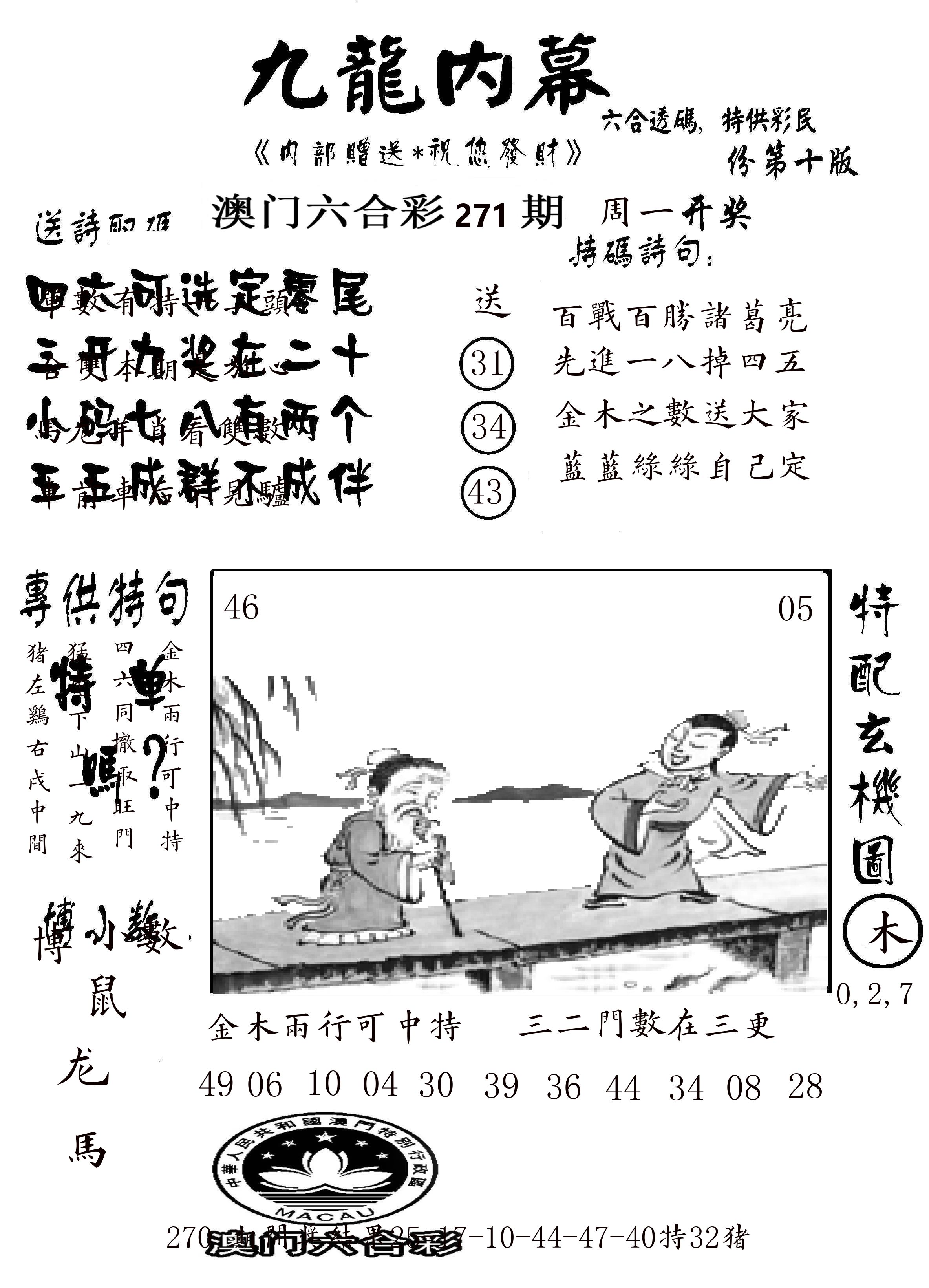 澳门传真2 第271期