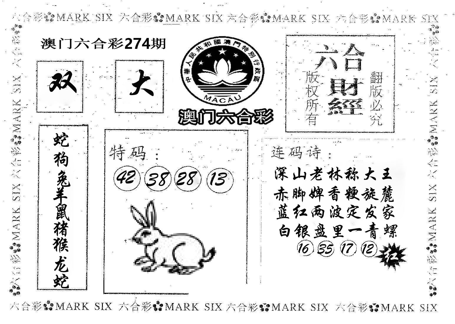 六合财经 第274期