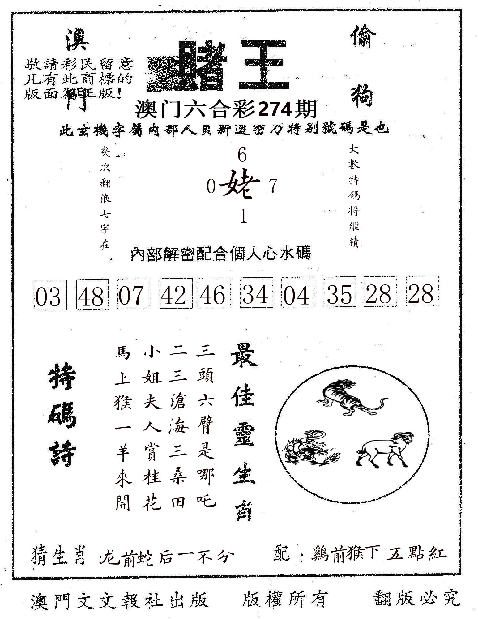 赌王 第274期