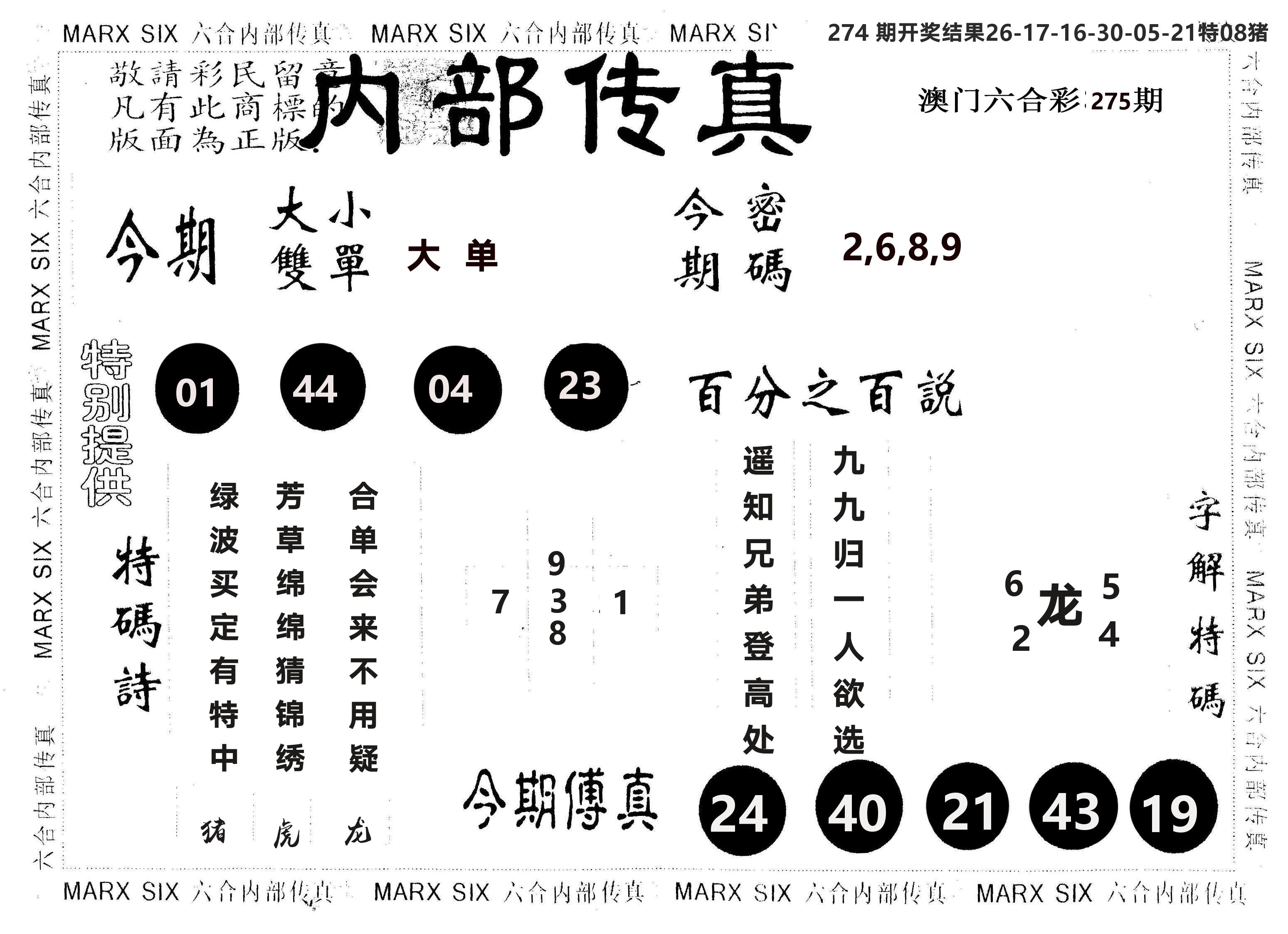 另版内部传真 第275期