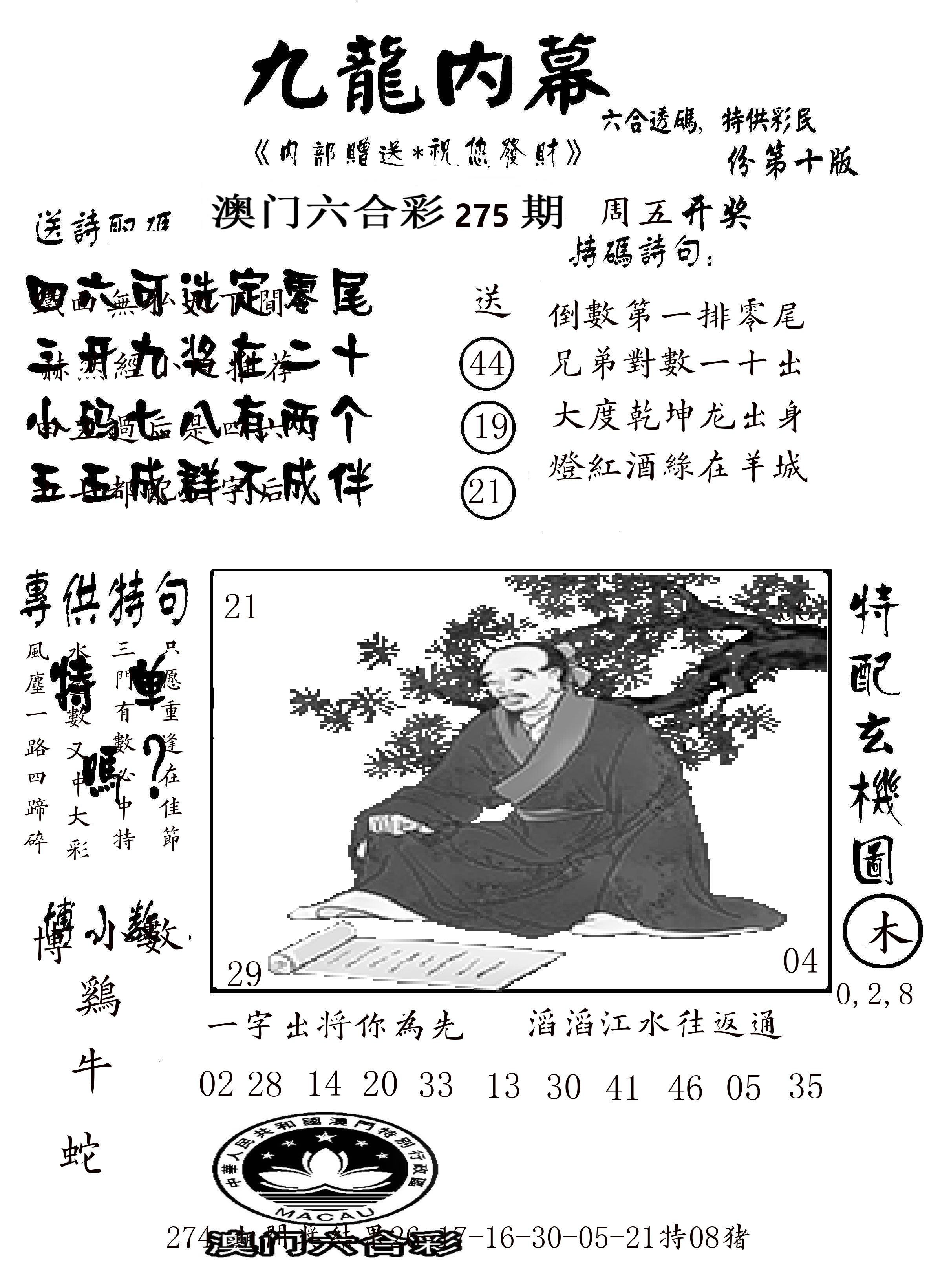 澳门传真2 第275期
