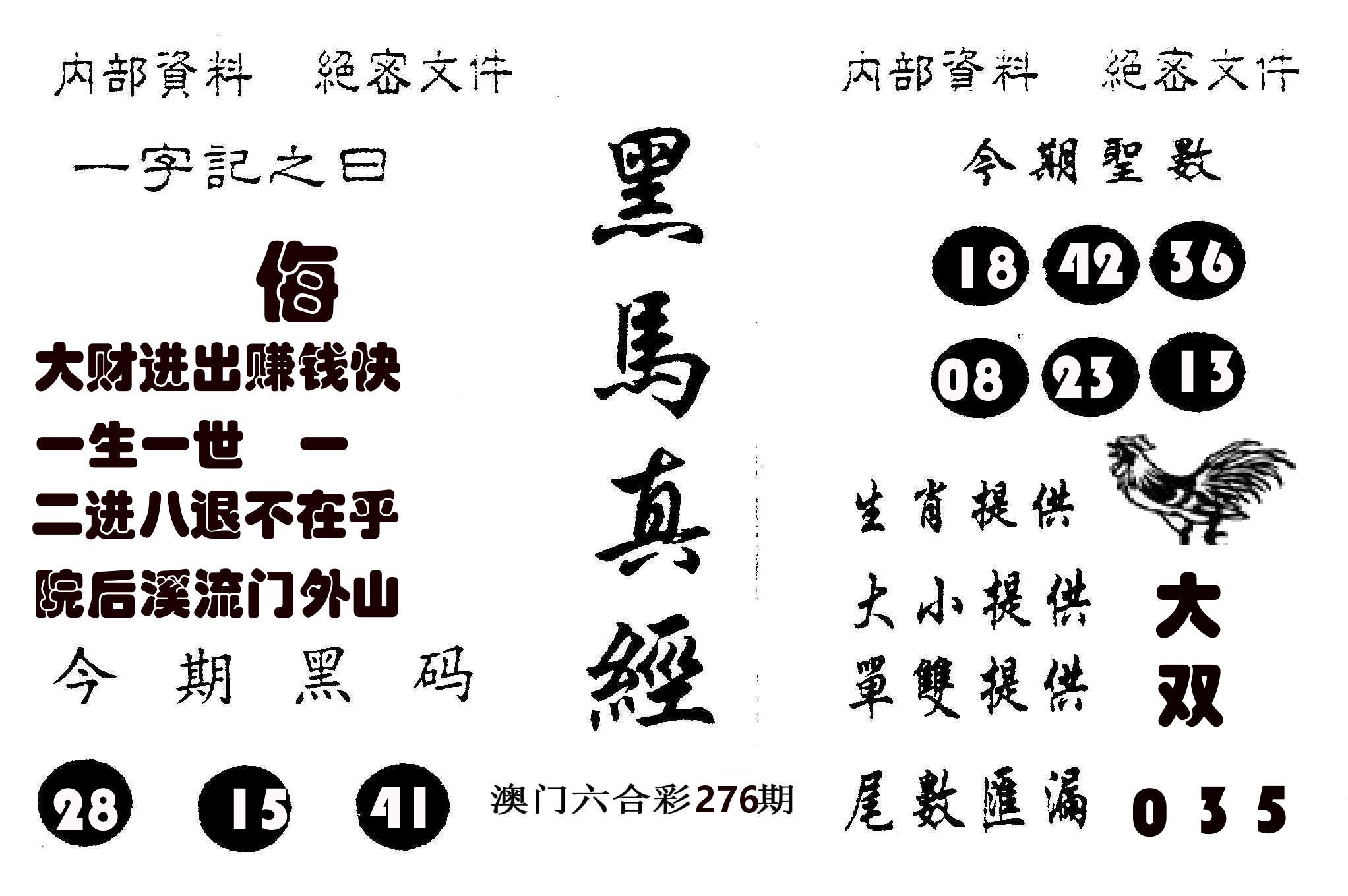 黑马真经 第276期