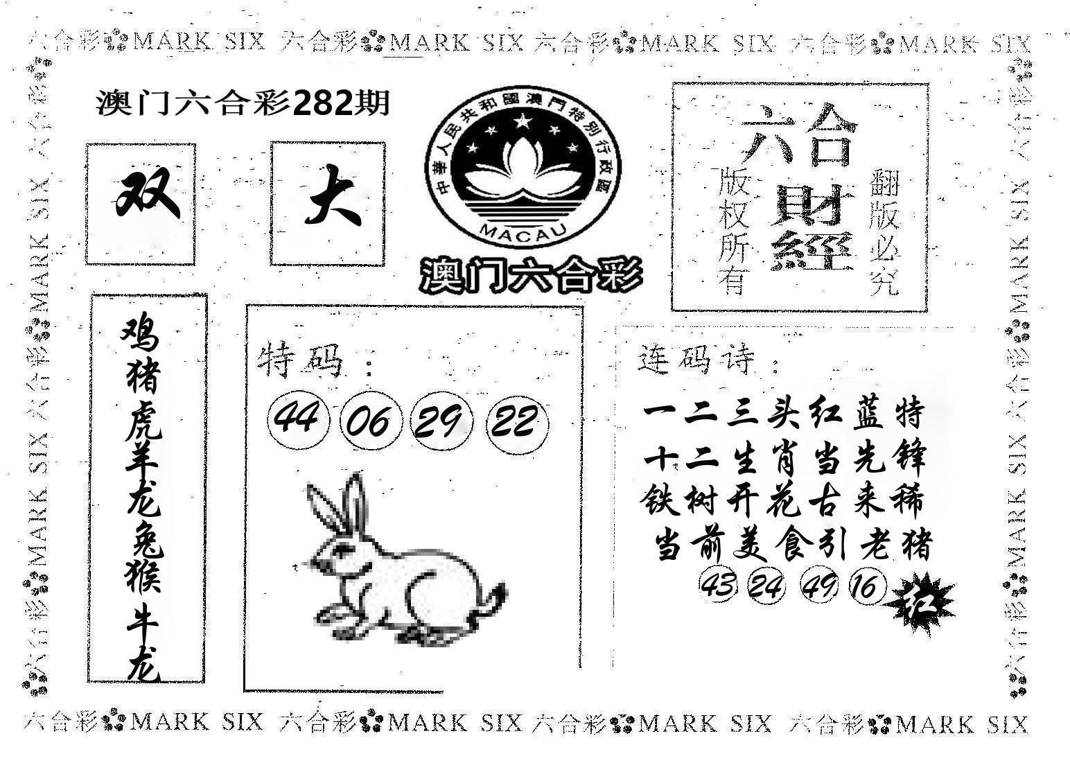六合财经 第282期