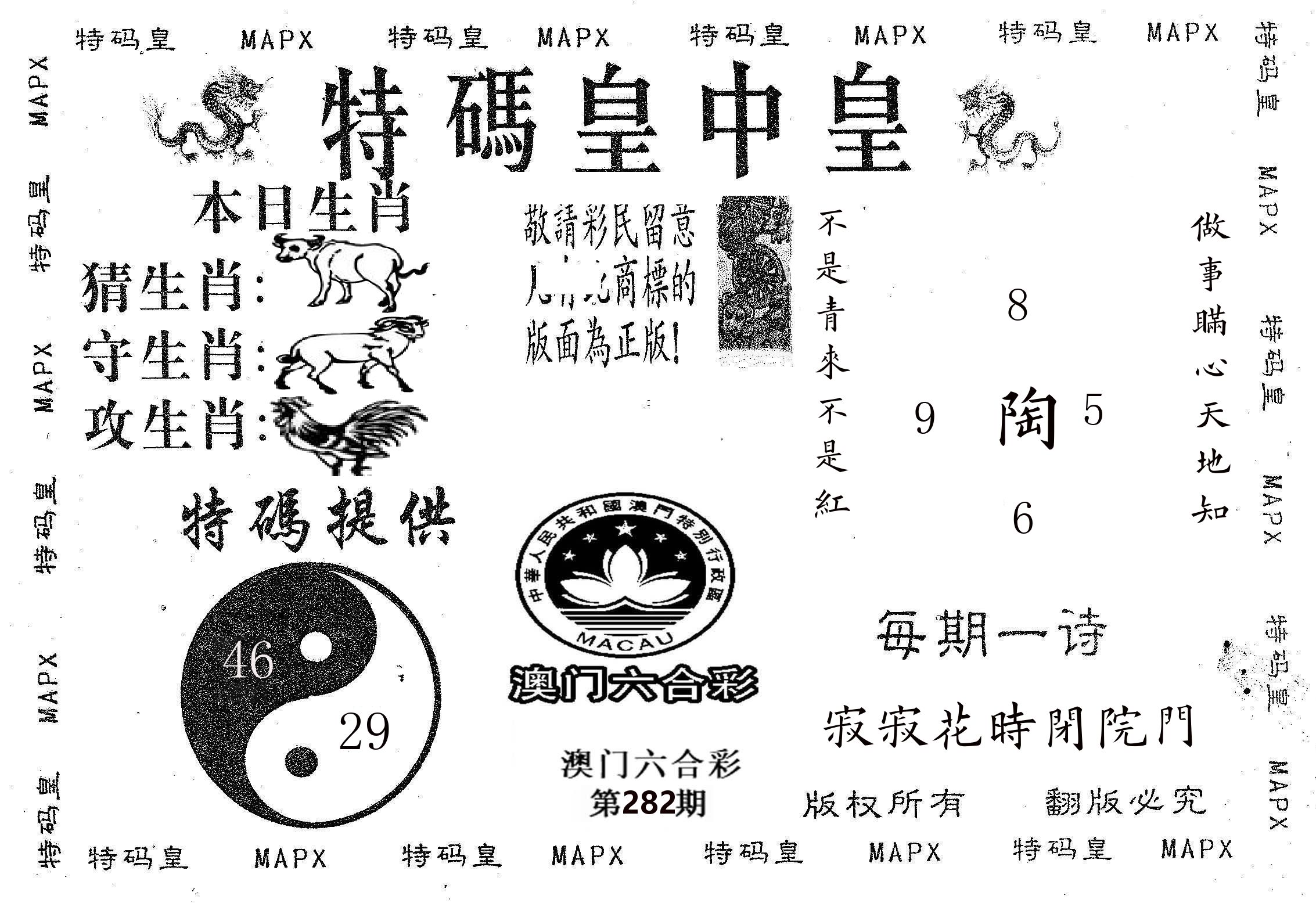 皇中皇B 第282期