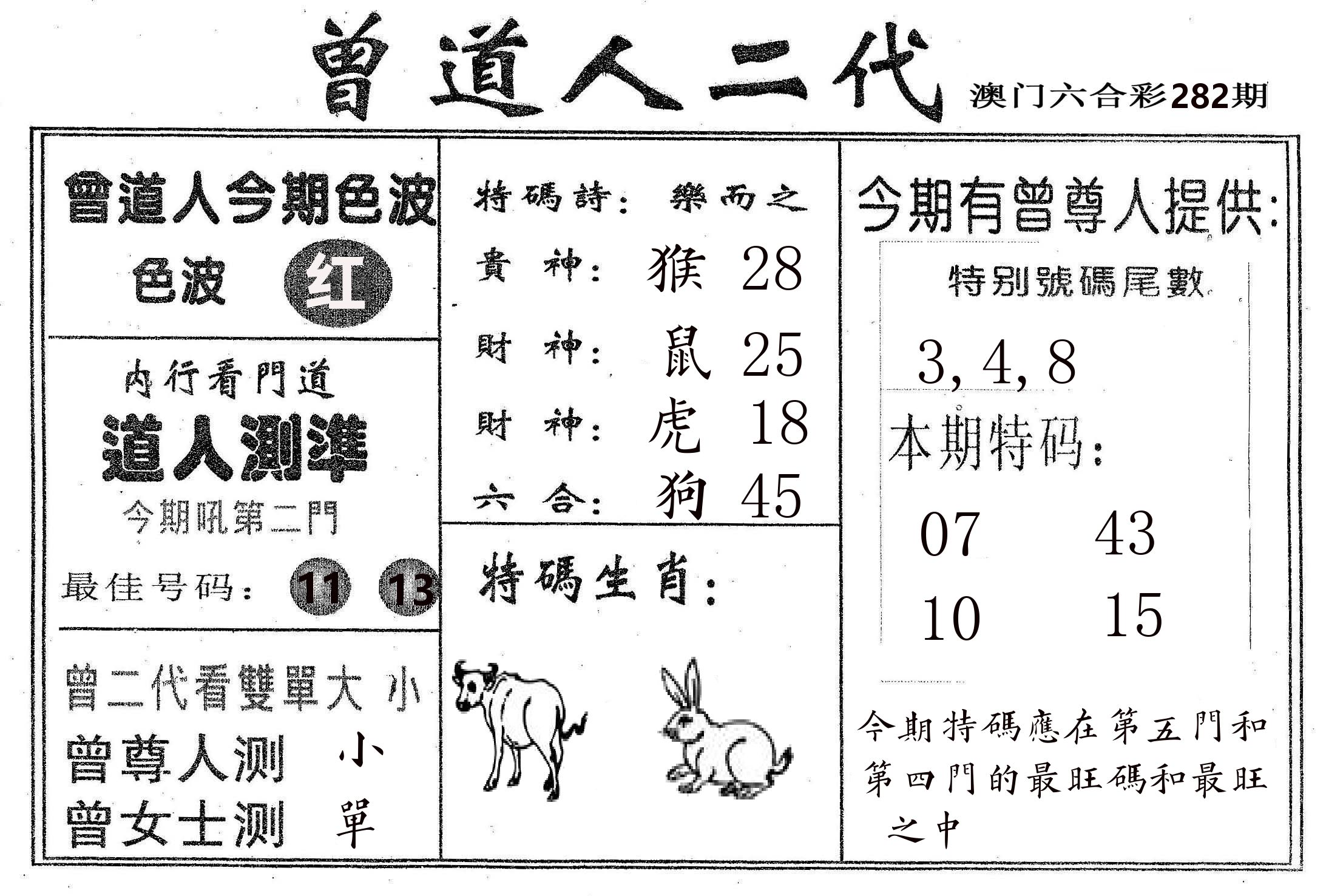 曾二代 第282期