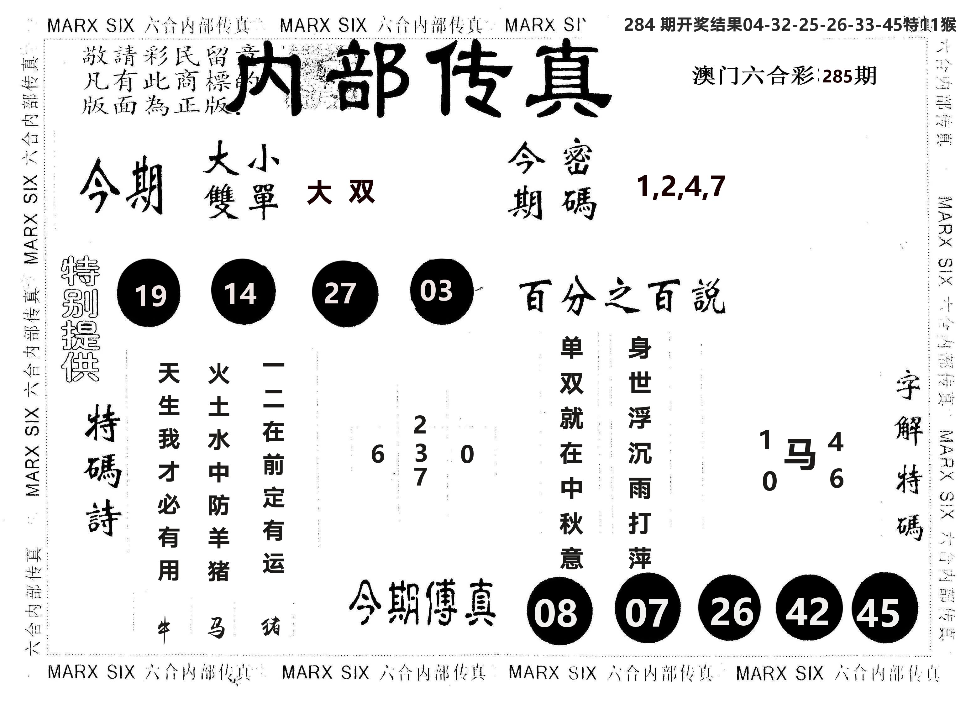 另版内部传真 第285期