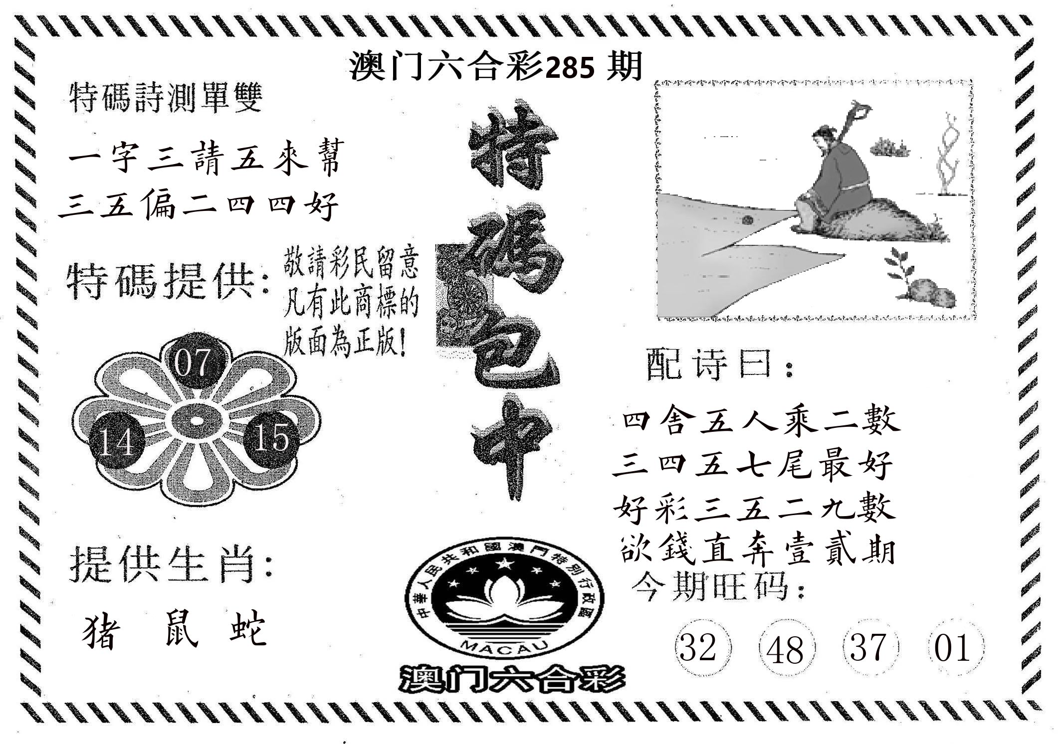 特码包中 第285期