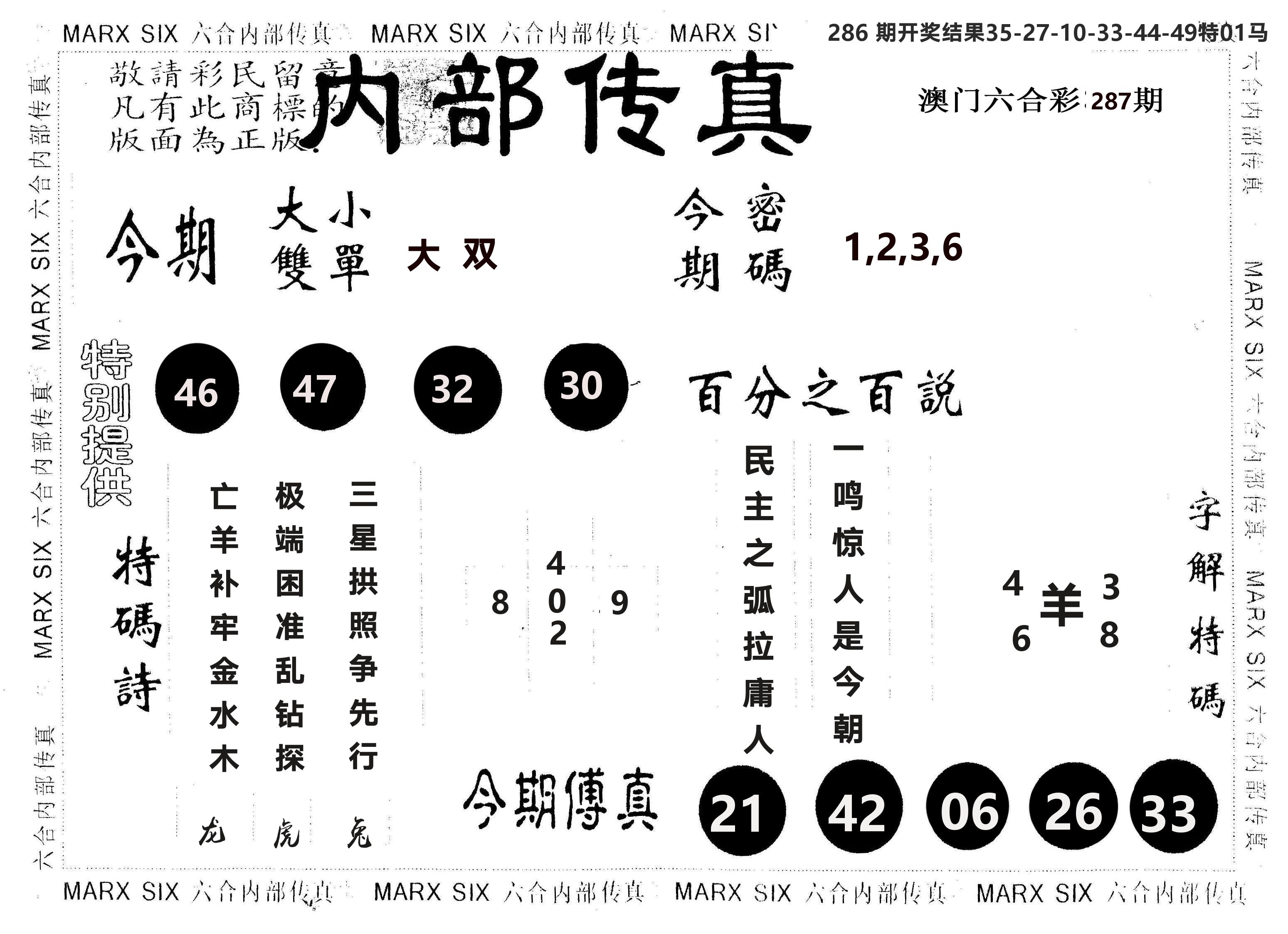 另版内部传真 第287期