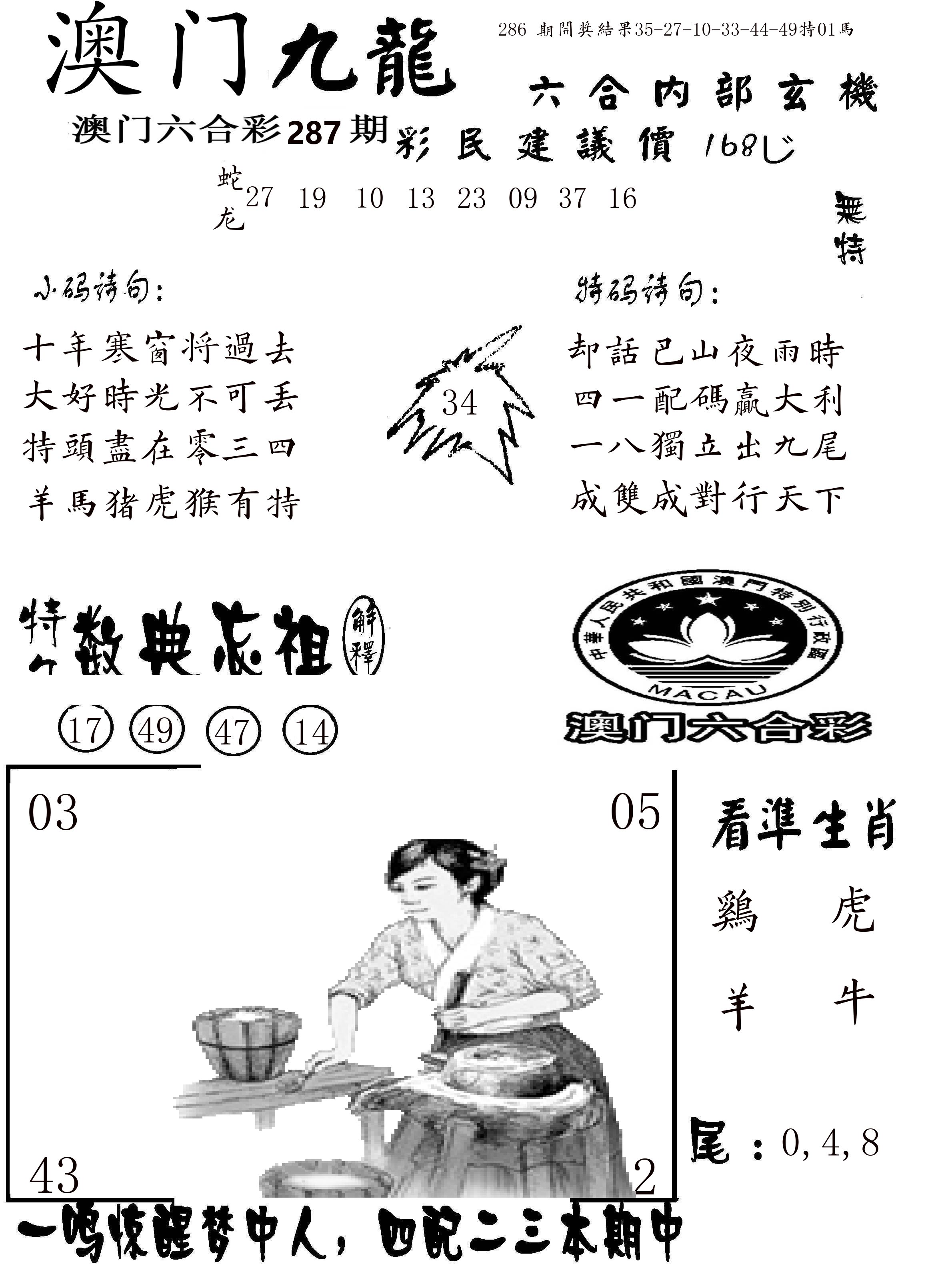 澳门传真1 第287期