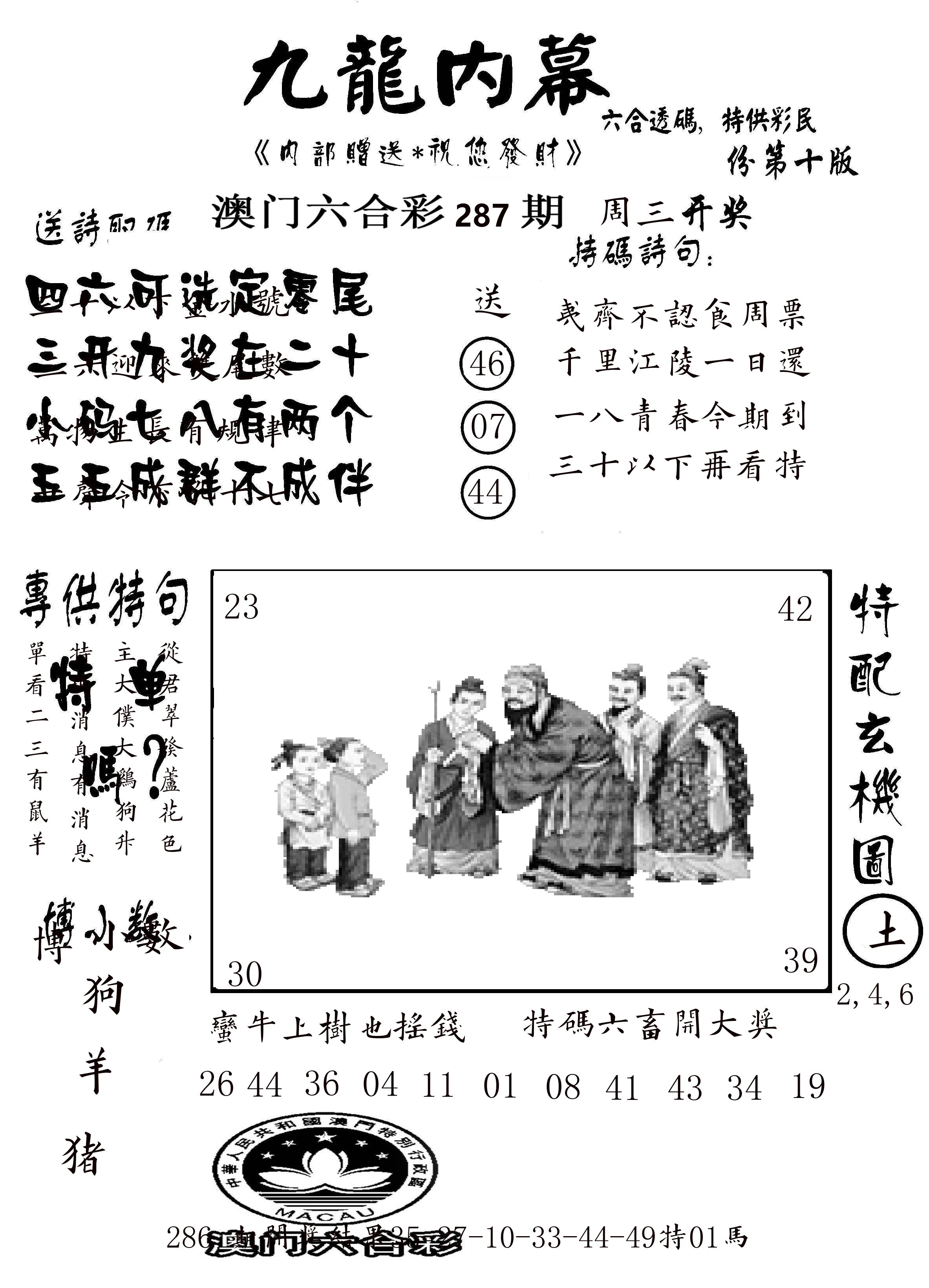 澳门传真2 第287期