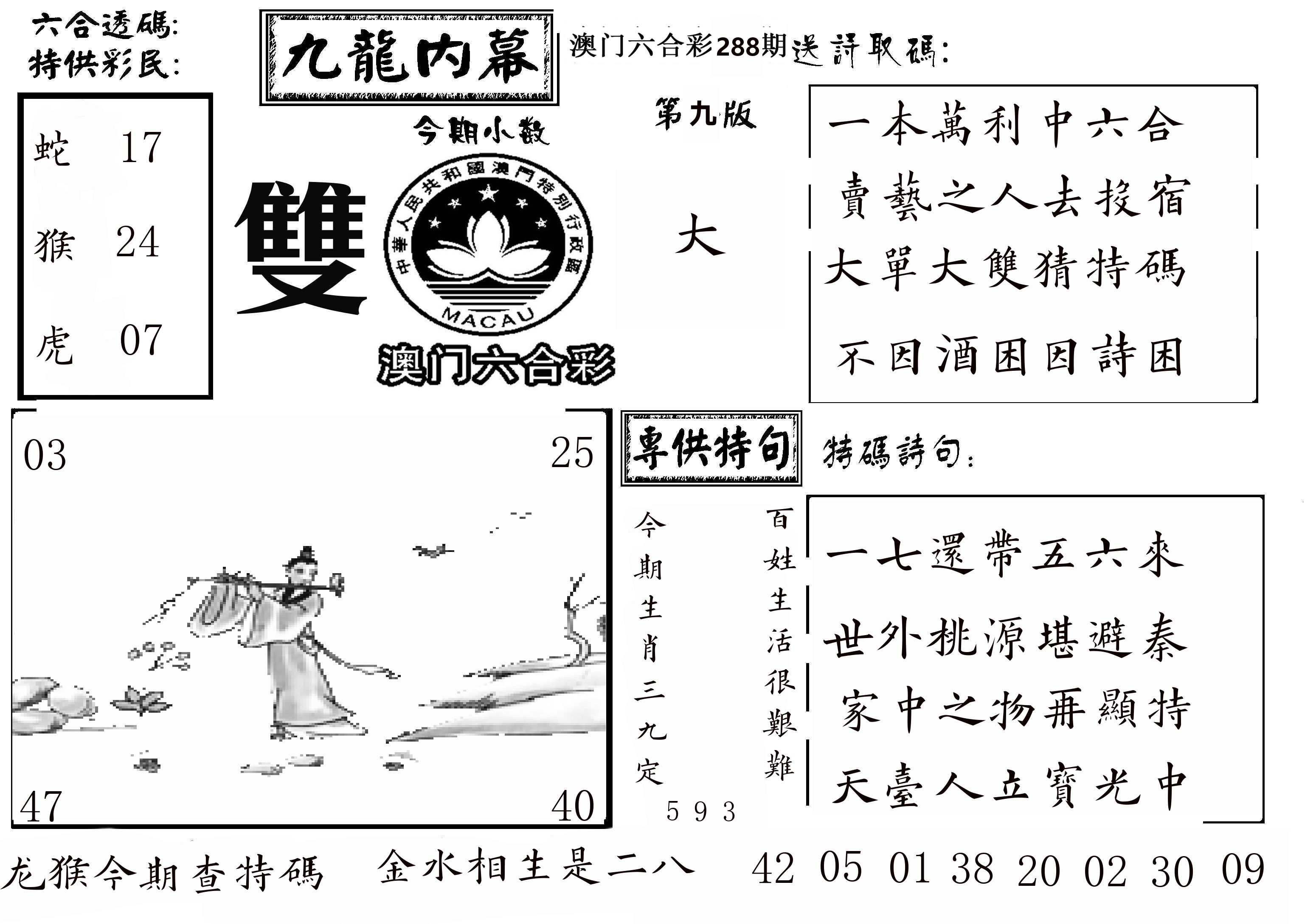 澳门传真3 第288期