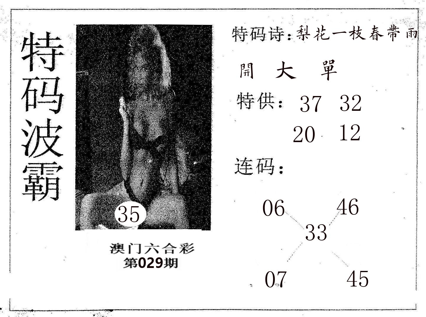 特码波霸 第29期