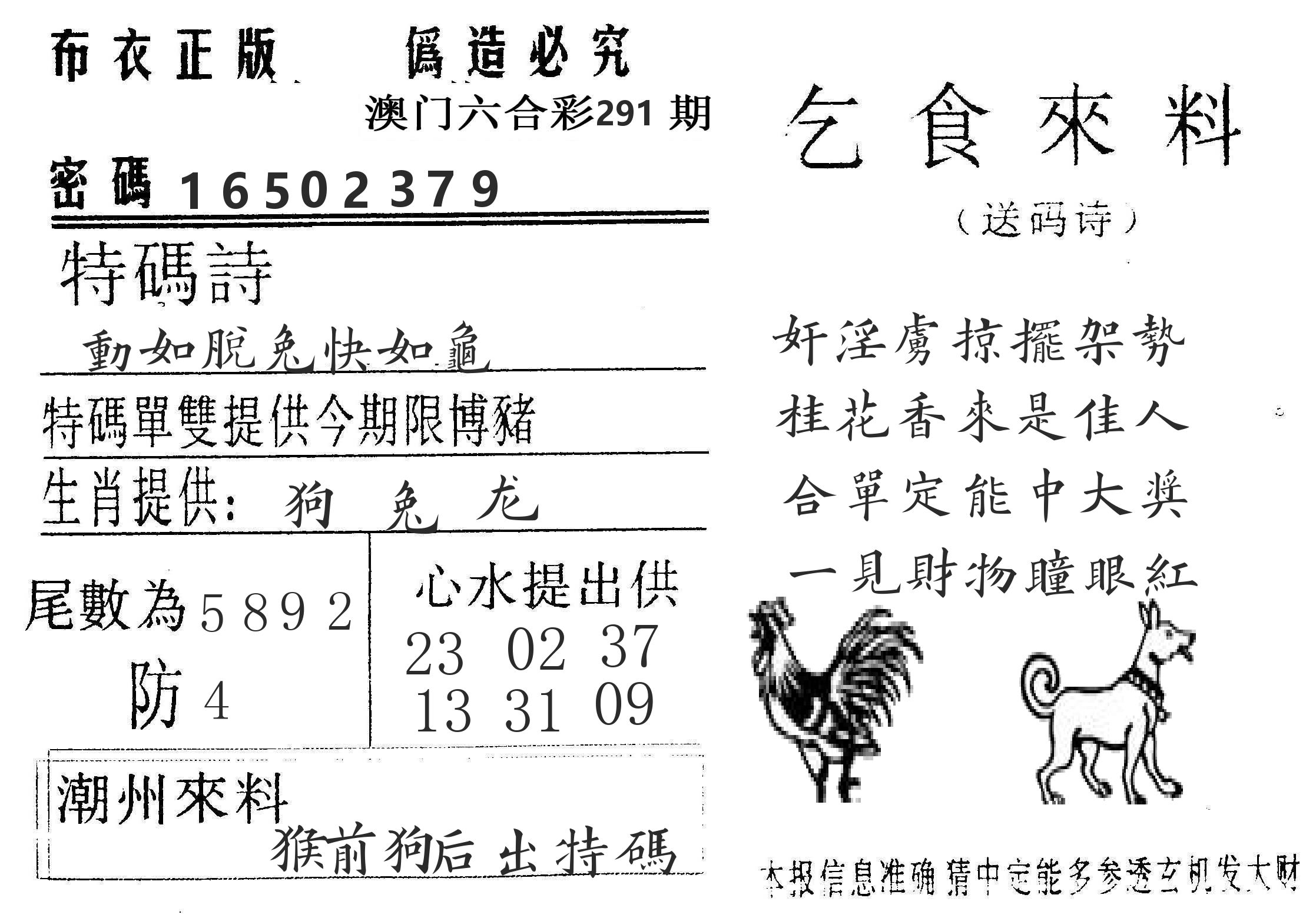 千禧码王 第291期