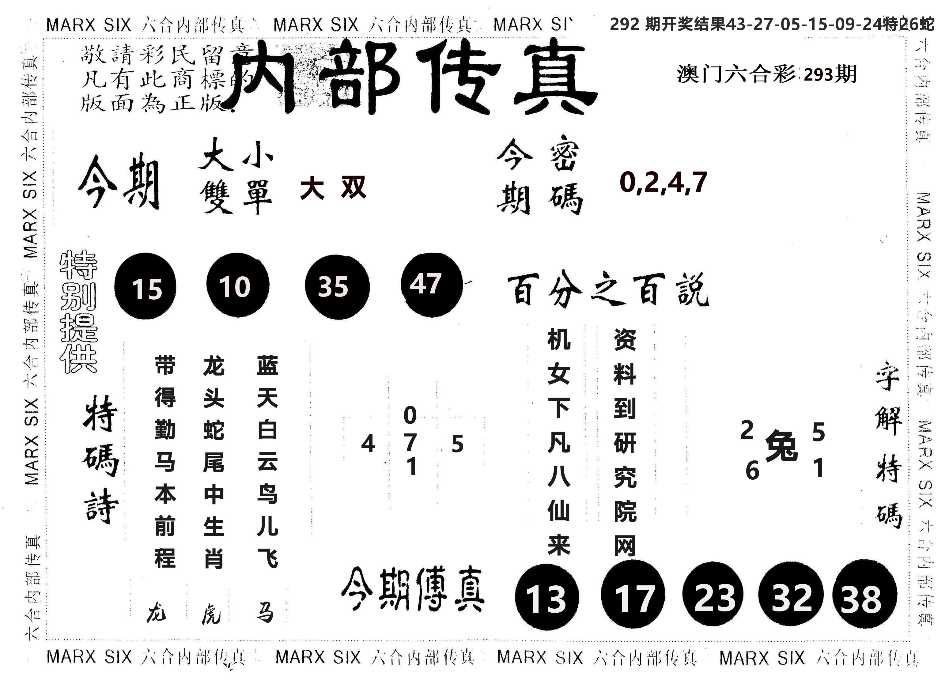 另版内部传真 第293期