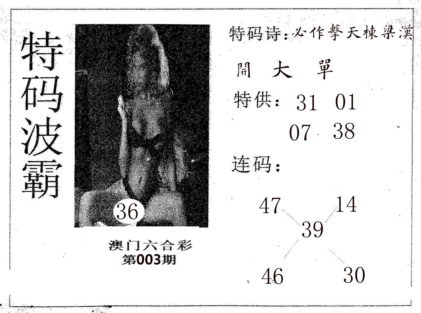 特码波霸 第3期